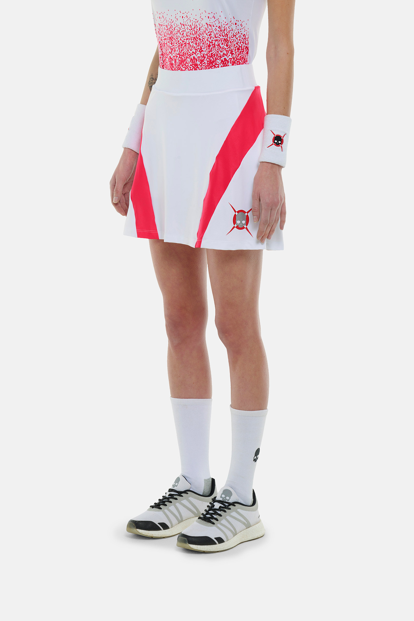 CRUMBLE TECH SKIRT HEROES BY HYDROGEN - WHITE,FUCHSIA - Hydrogen - Luxury Sportwear