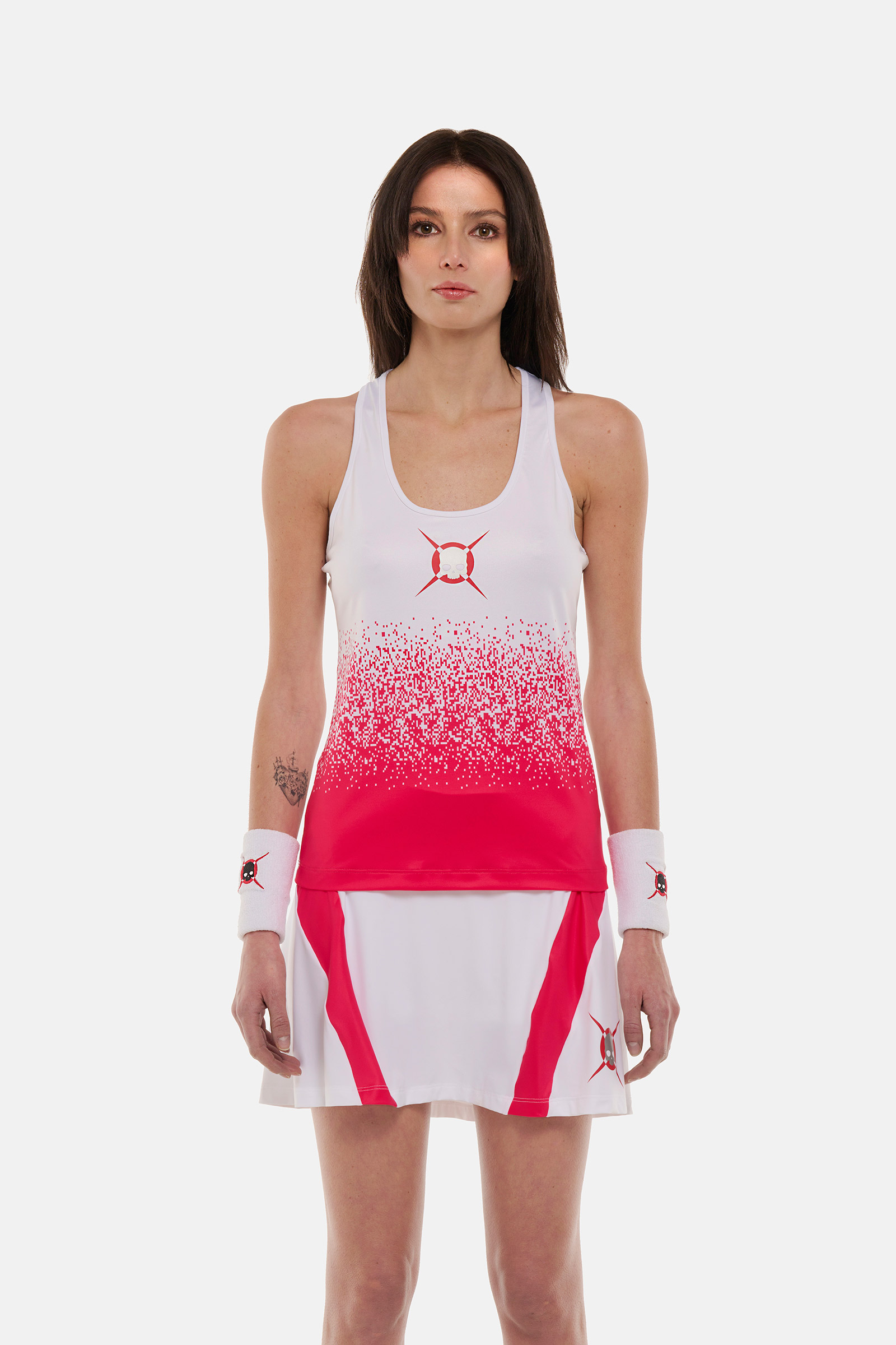CRUMBLE TECH TANK TOP HEROES BY HYDROGEN - WHITE,FUCHSIA - Hydrogen - Luxury Sportwear