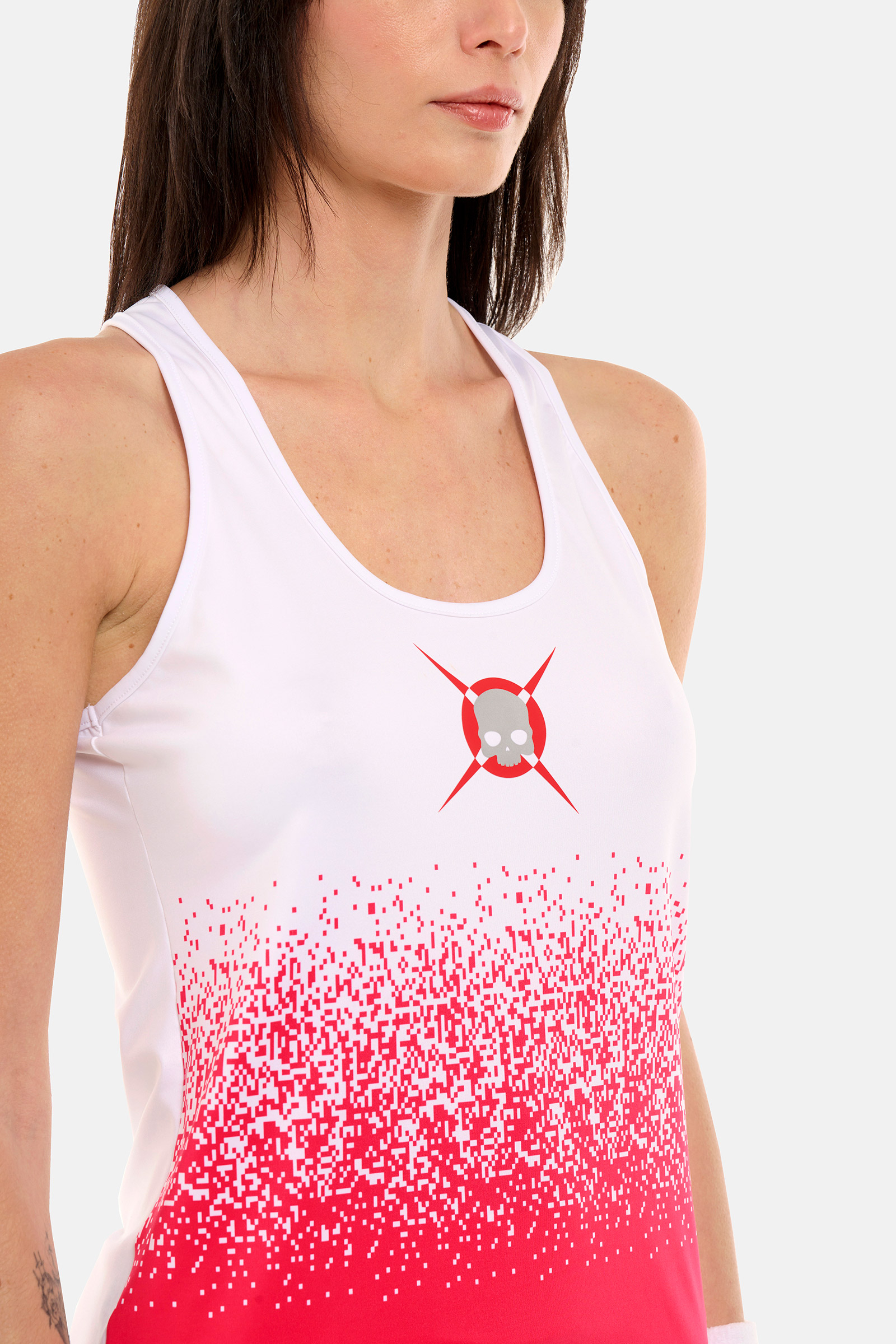 CRUMBLE TECH TANK TOP HEROES BY HYDROGEN - WHITE,FUCHSIA - Hydrogen - Luxury Sportwear