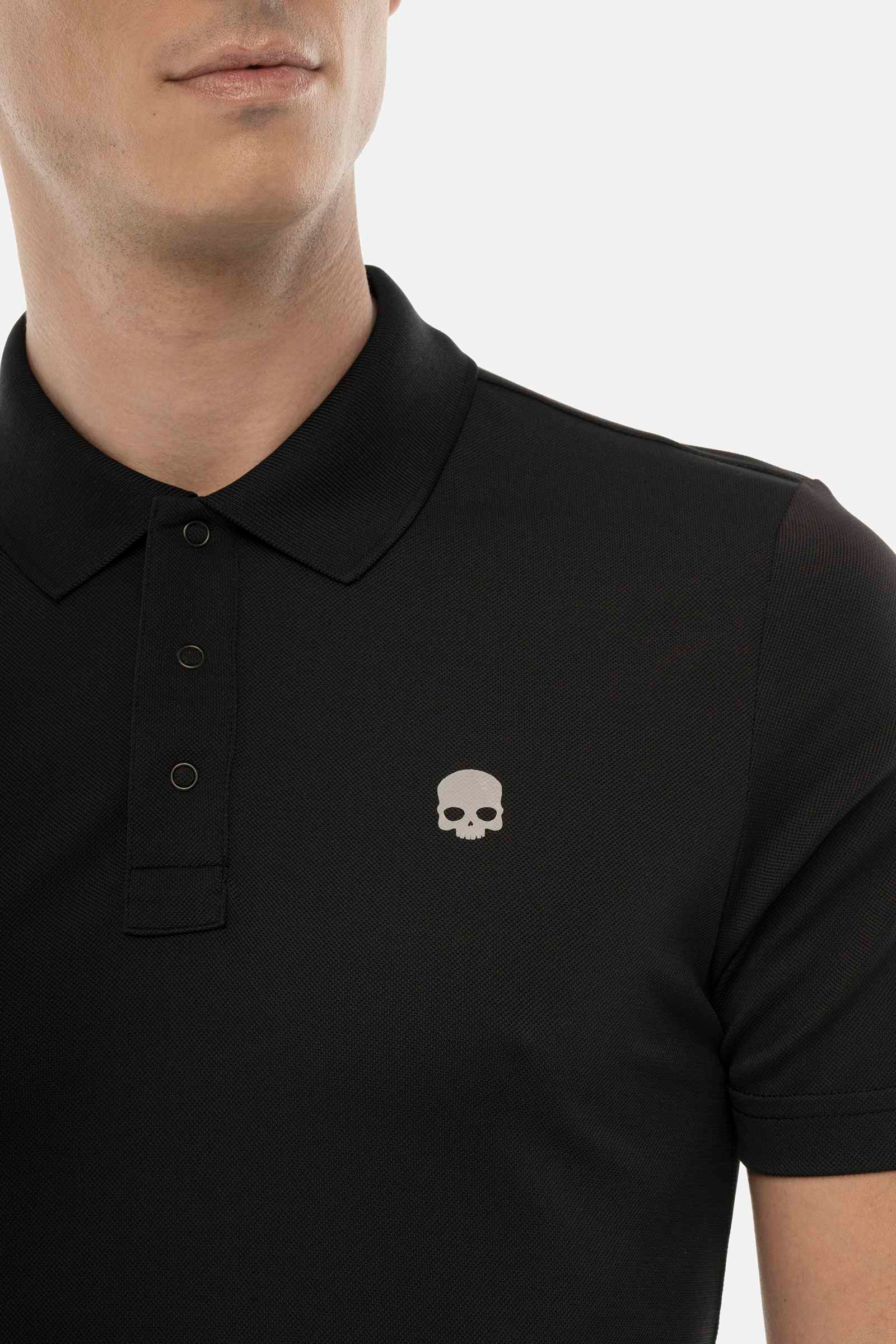 GOLF PIQUET POLO - BLACK - Hydrogen - Luxury Sportwear