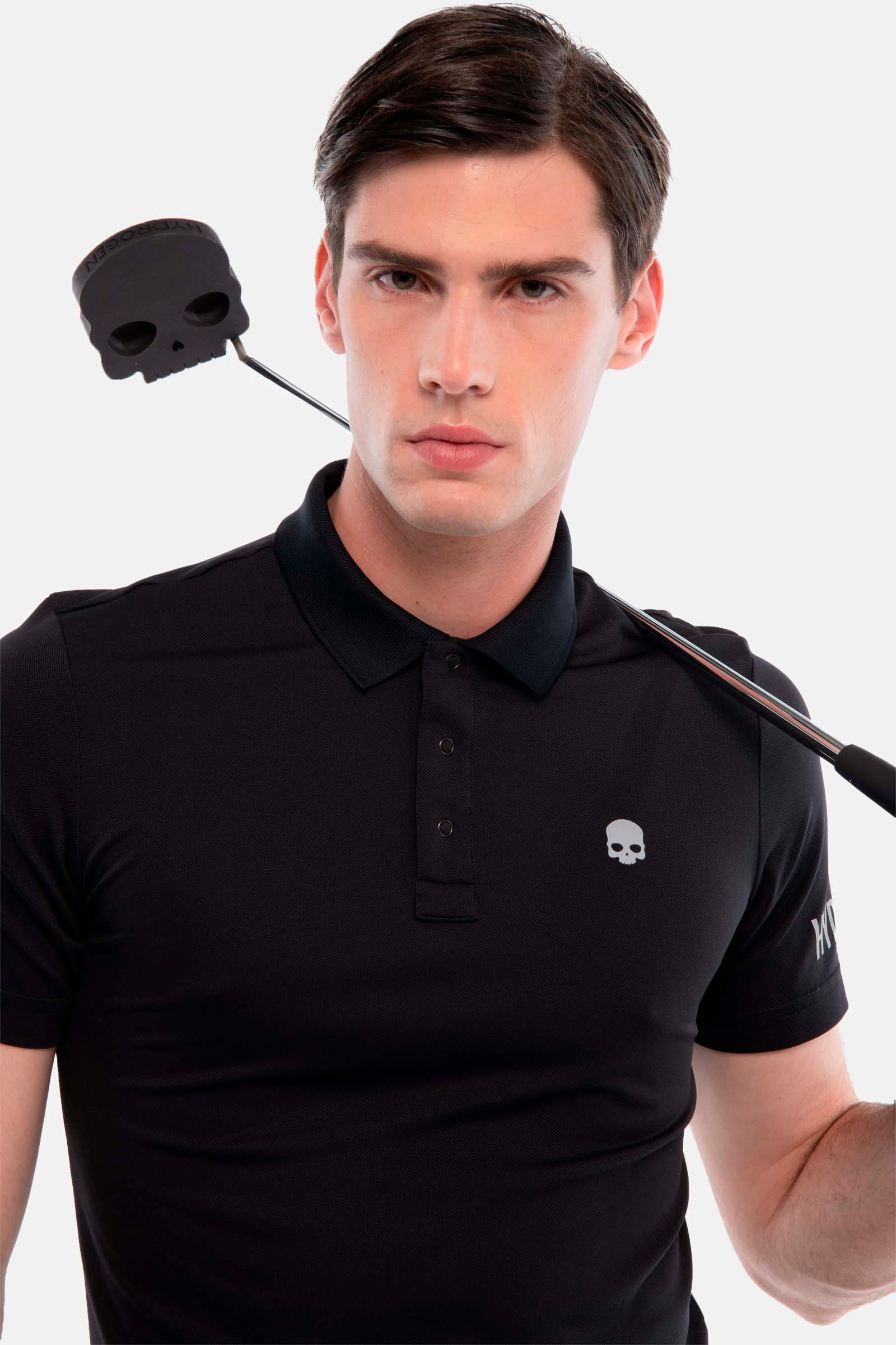 GOLF PIQUET POLO - BLACK - Hydrogen - Luxury Sportwear