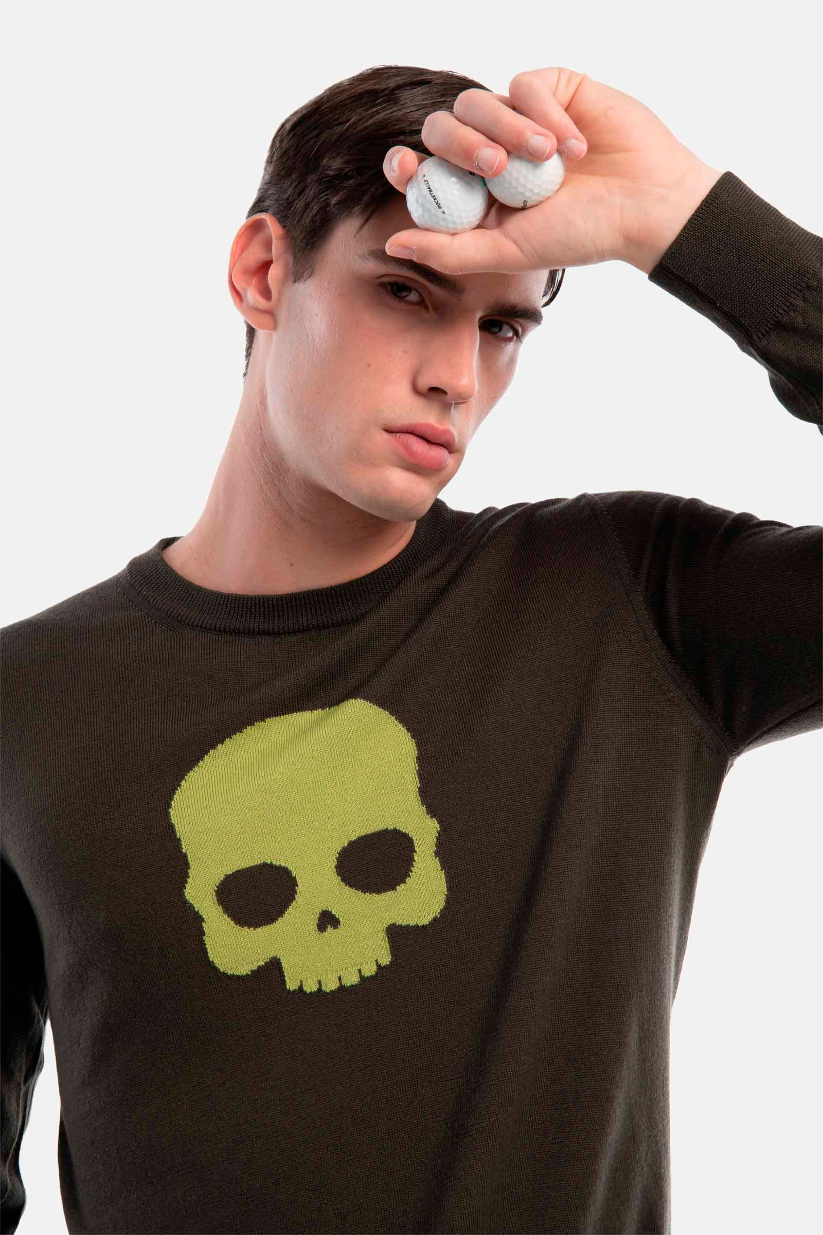 SKULL PULLOVER - GREEN - Hydrogen - Luxury Sportwear