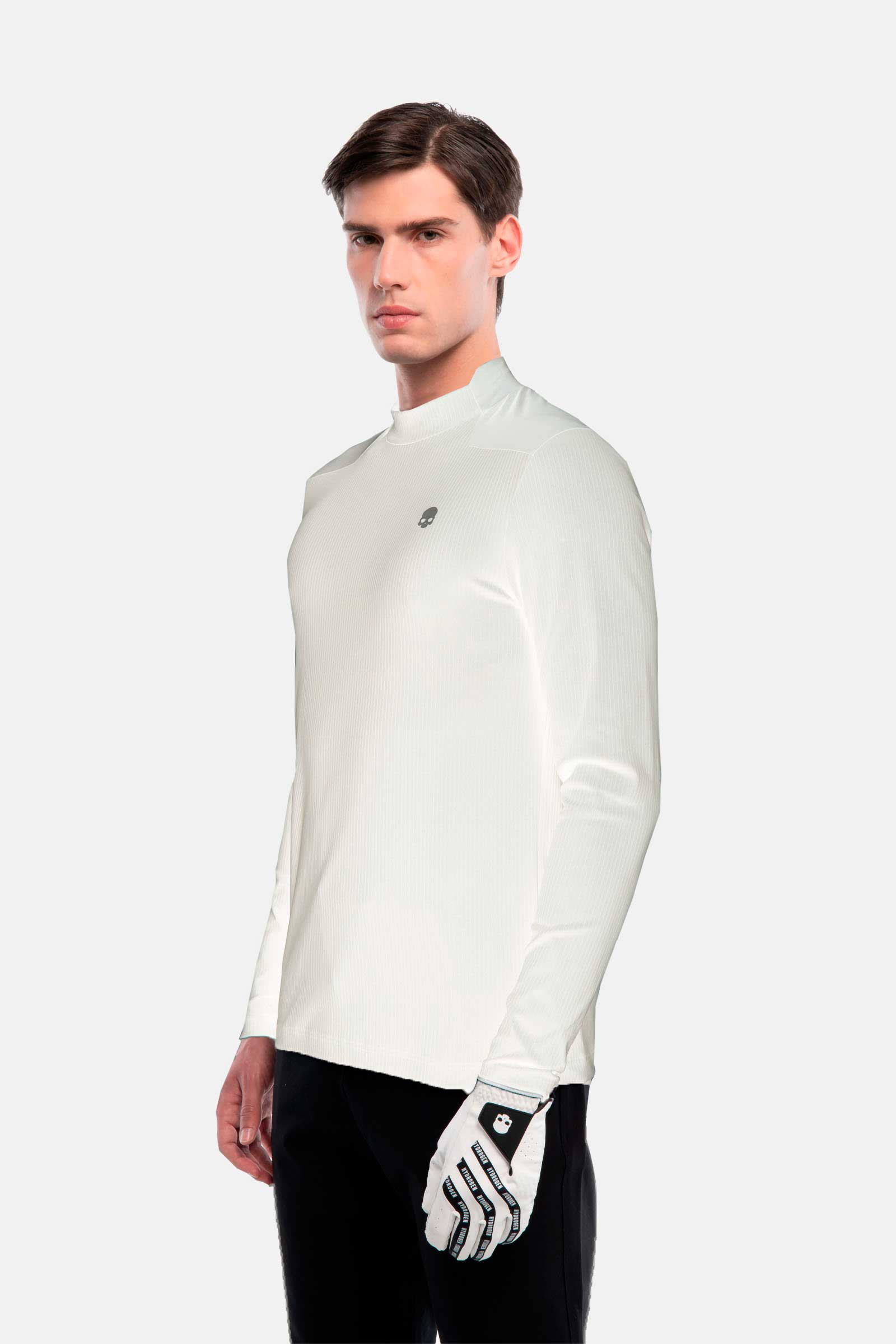 MAGLIA A COLLO ALTO A MANICA LUNGA - WHITE - Abbigliamento sportivo | Hydrogen