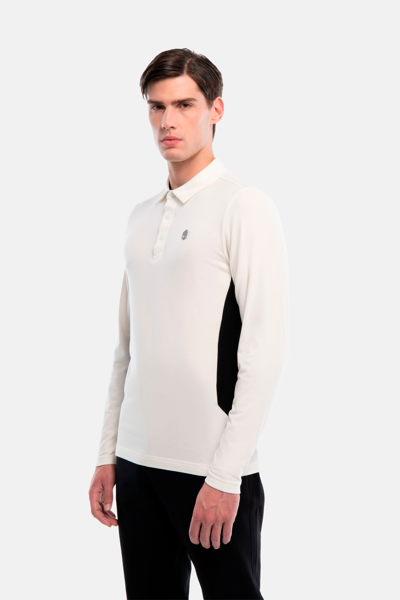 POLO LS - WHITE,BLACK - Hydrogen - Luxury Sportwear