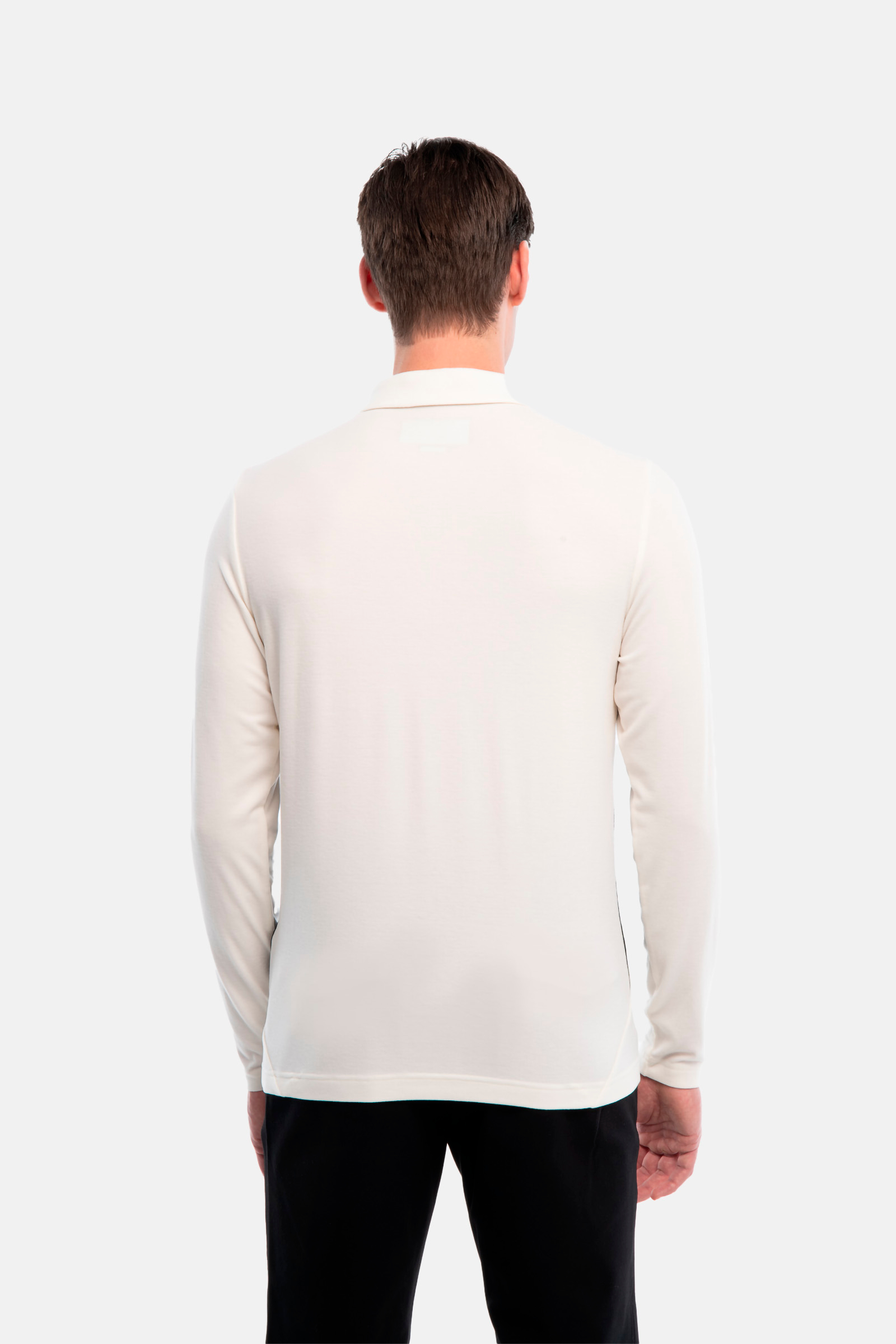 POLO LS - WHITE,BLACK - Hydrogen - Luxury Sportwear