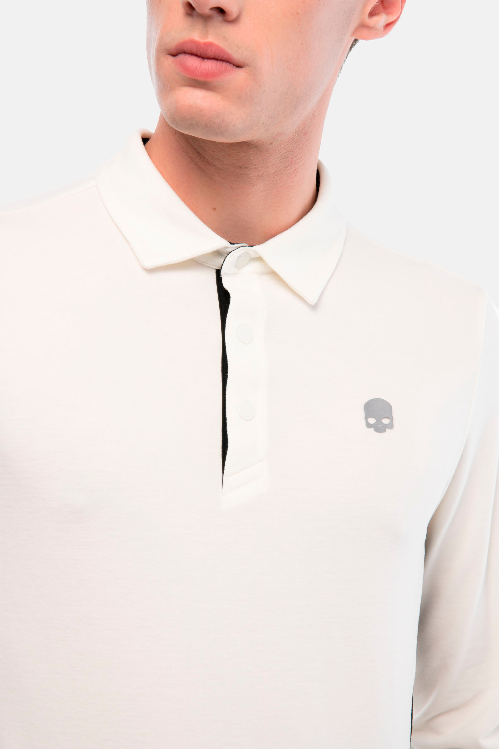 POLO LS - WHITE,BLACK - Hydrogen - Luxury Sportwear