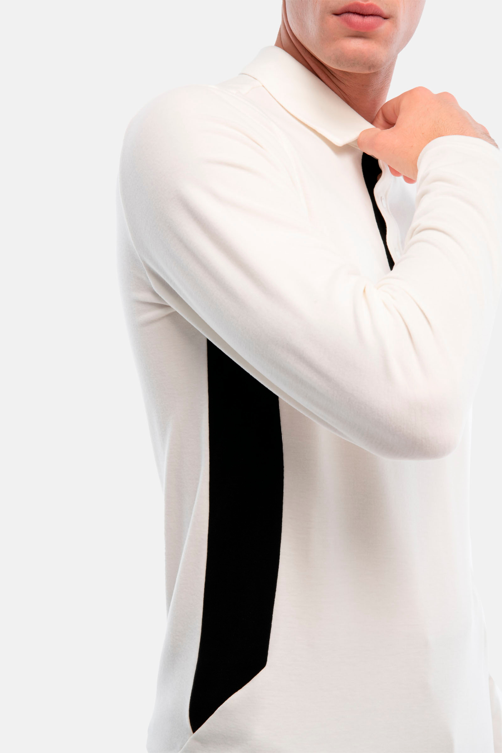 POLO LS - WHITE,BLACK - Hydrogen - Luxury Sportwear