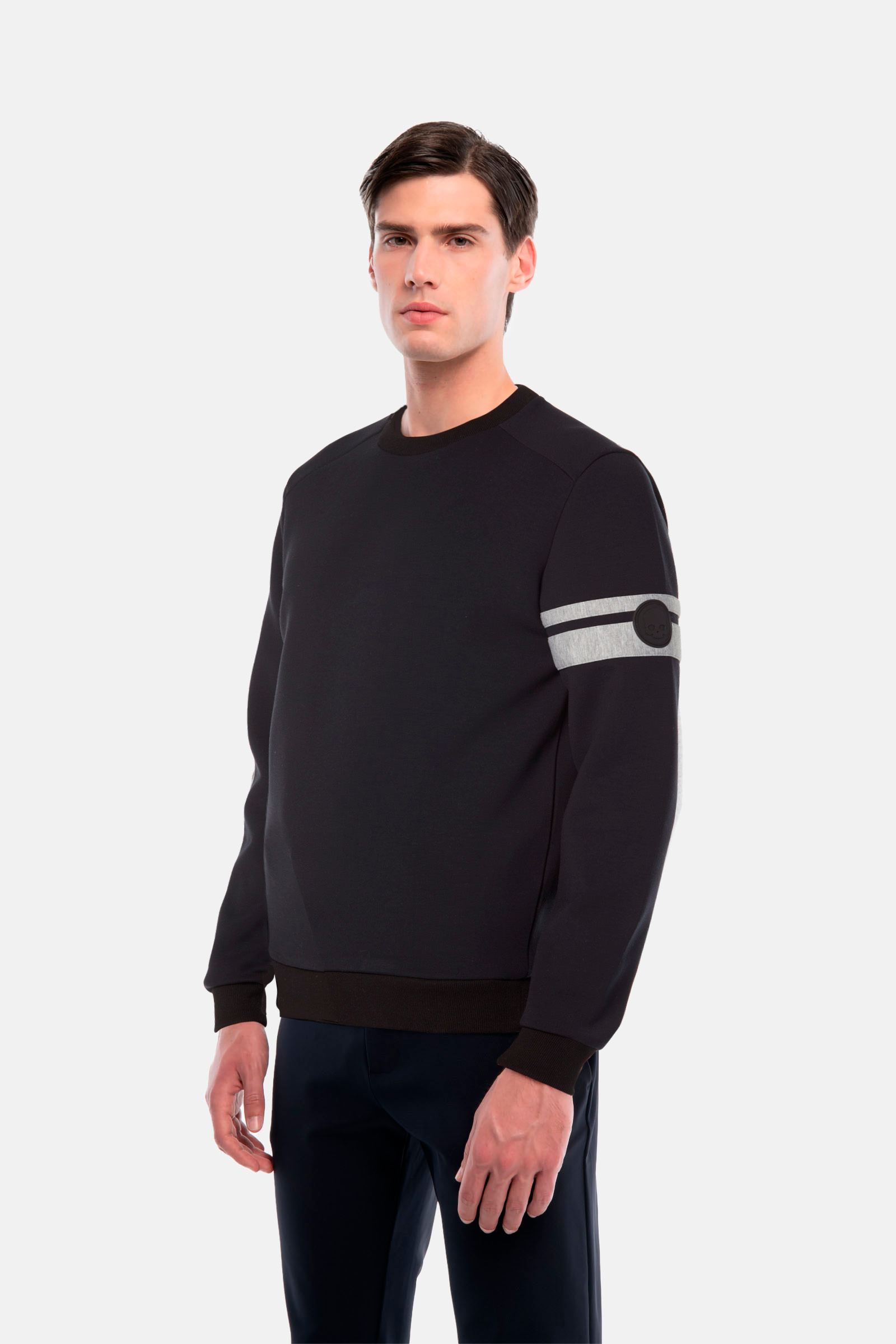 CREWNECK SWEATSHIRT - BLACK - Hydrogen - Luxury Sportwear