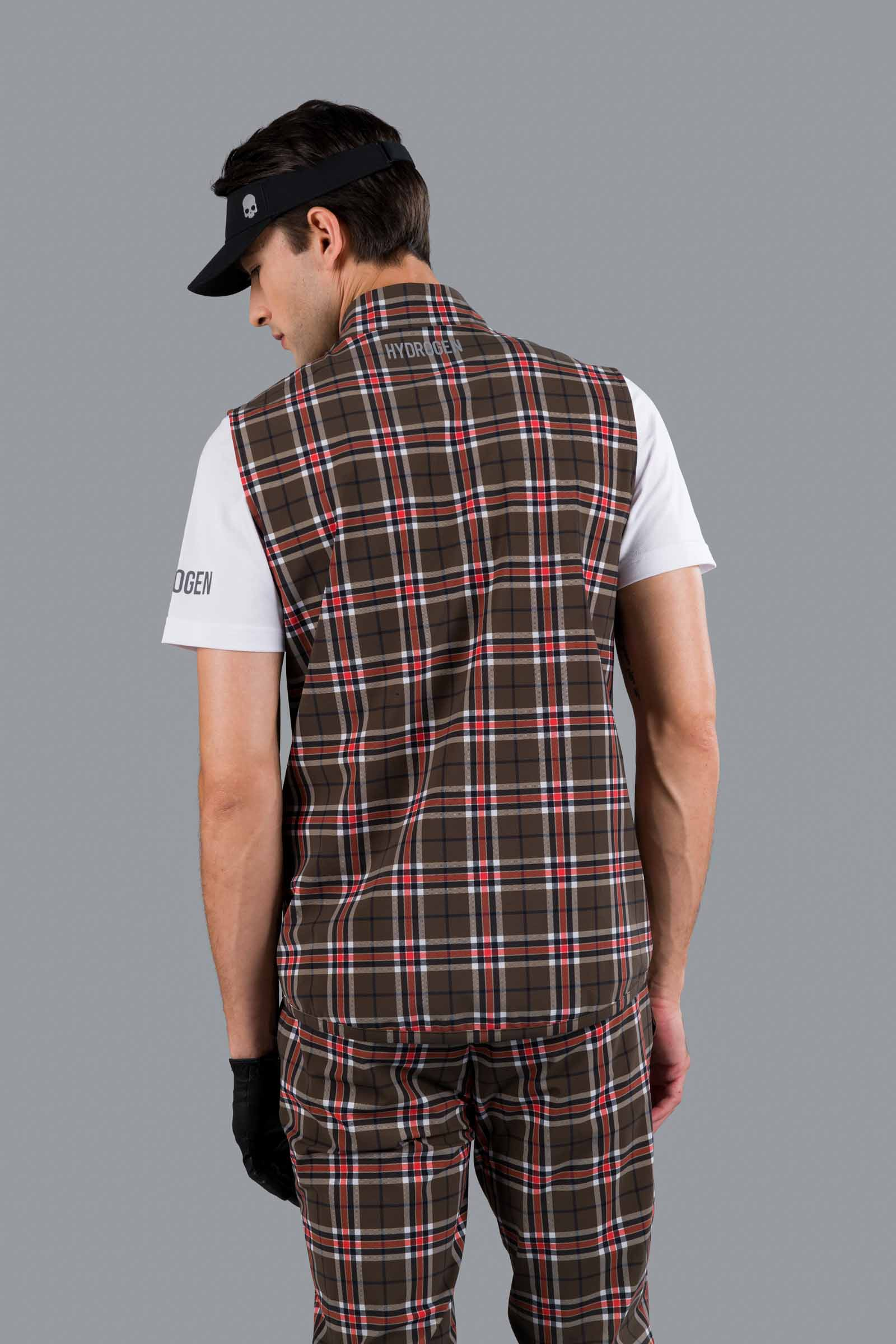 GOLF VEST - DIS. 4 BROWN/RED - Hydrogen - Luxury Sportwear