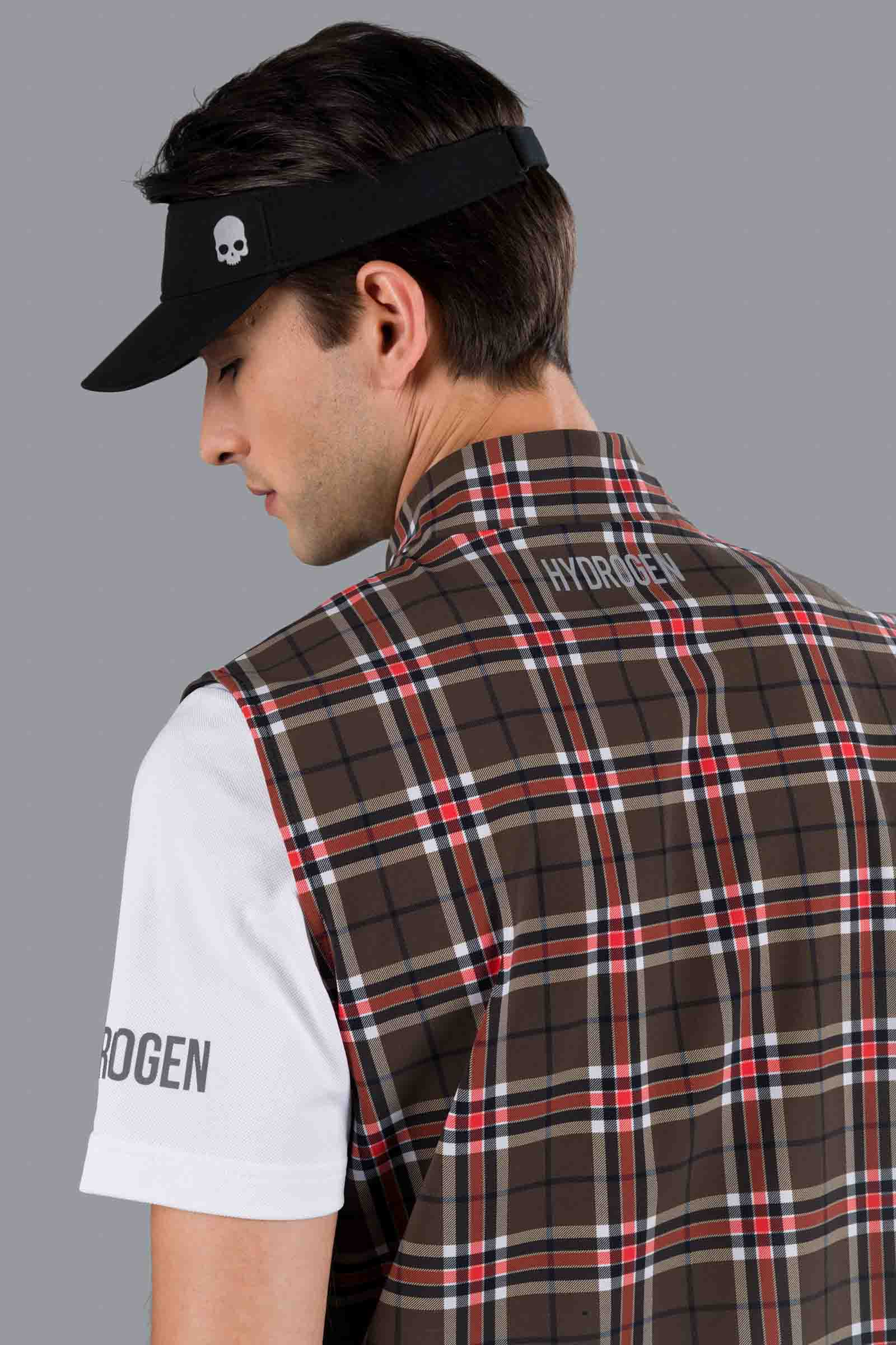 GOLF VEST - DIS. 4 BROWN/RED - Hydrogen - Luxury Sportwear