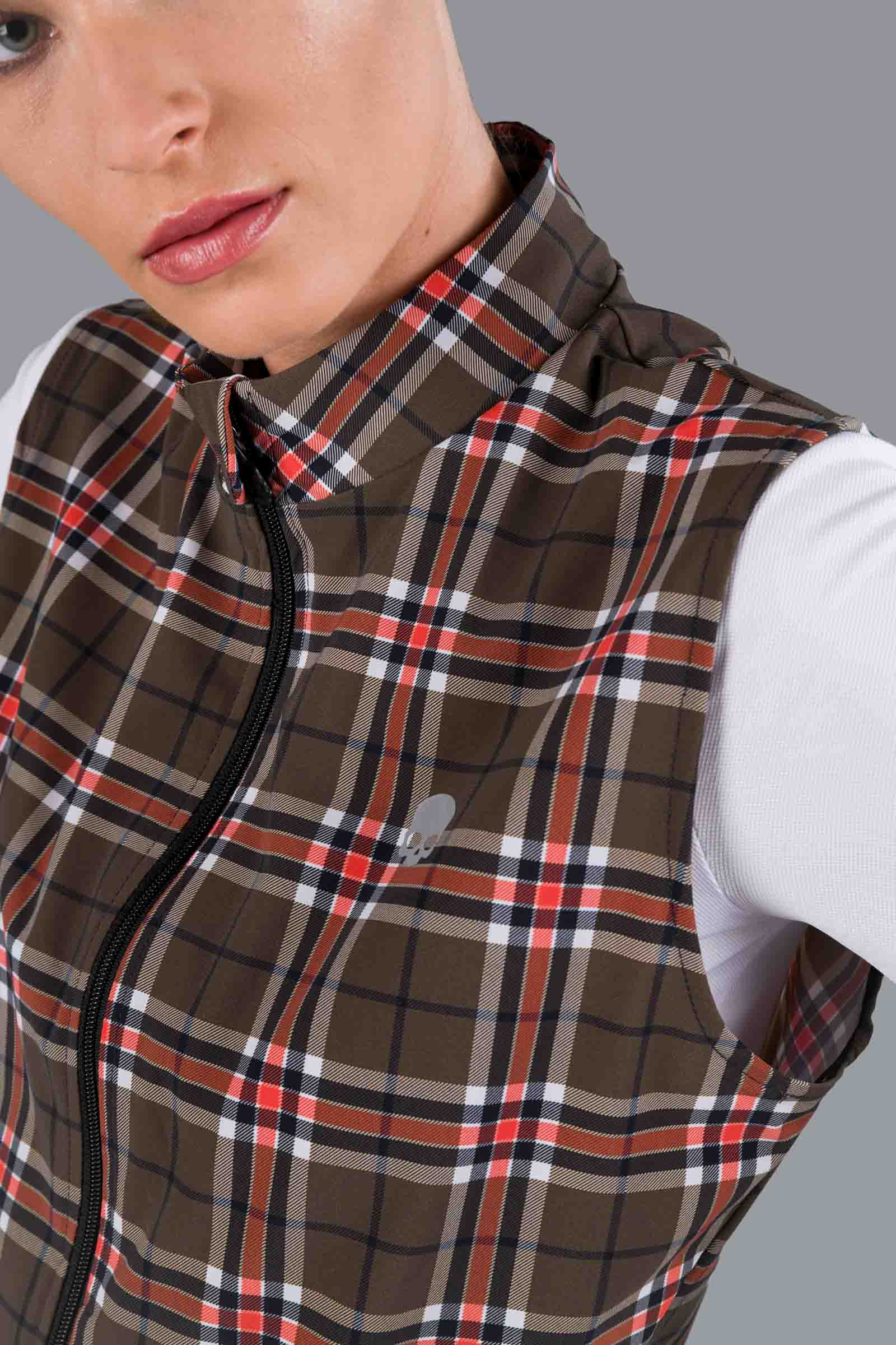 GOLF VEST - DIS. 4 BROWN/RED - Hydrogen - Luxury Sportwear