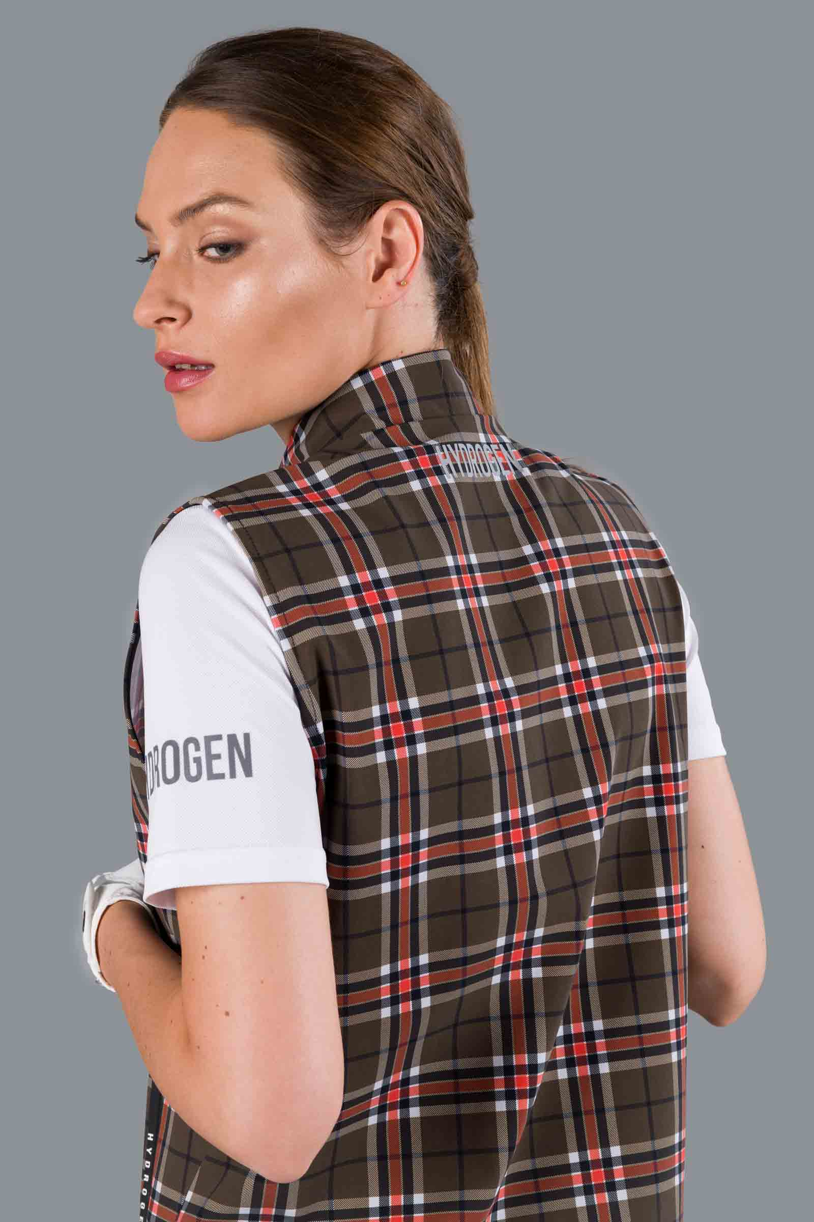 GOLF VEST - DIS. 4 BROWN/RED - Hydrogen - Luxury Sportwear