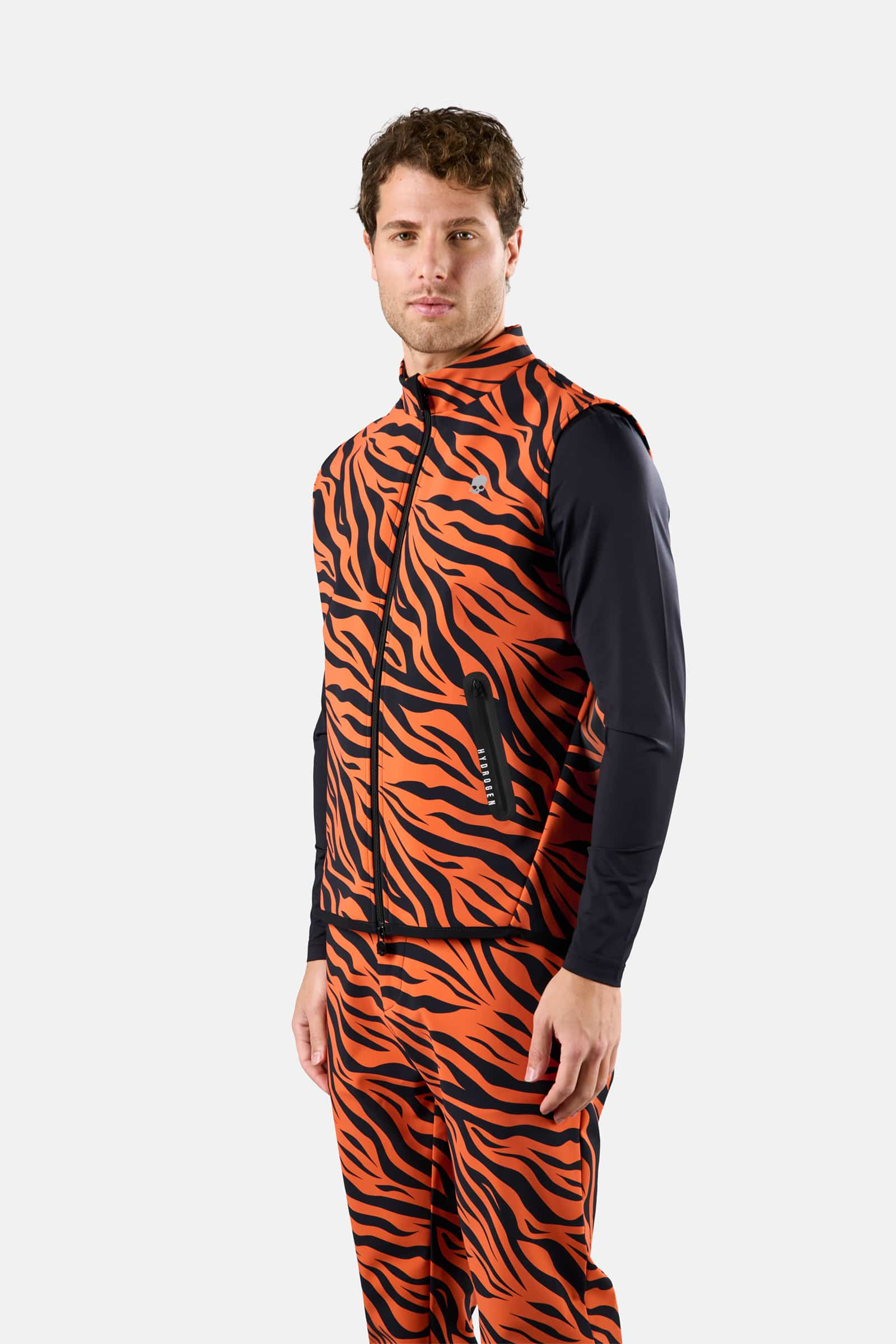 WINTER GOLF VEST - ORANGE TIGER - Hydrogen - Luxury Sportwear