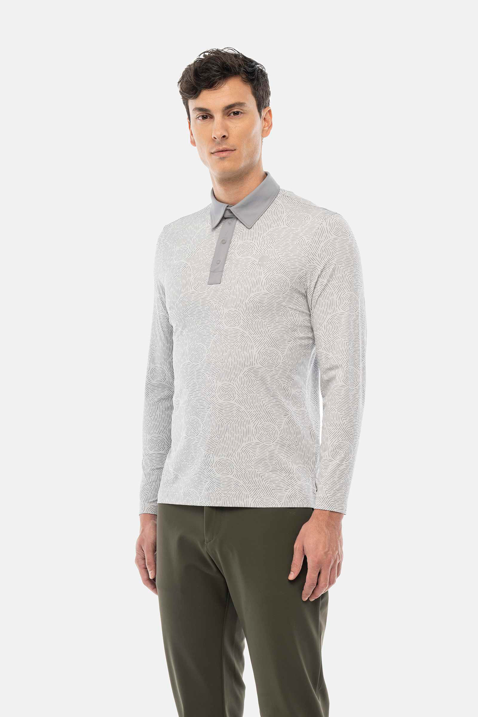IMPRINT TECH POLO LS - GREY - Hydrogen - Luxury Sportwear