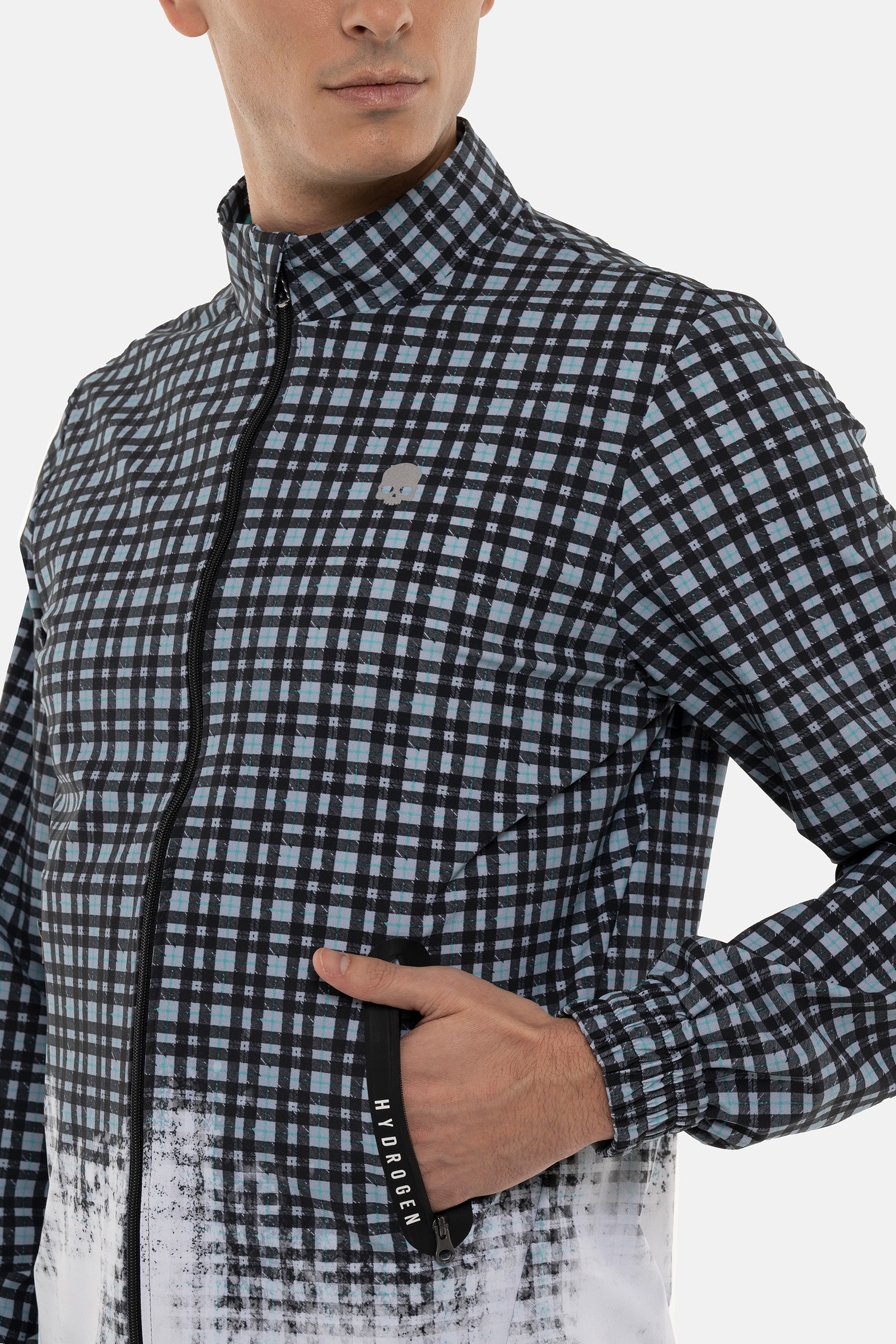 PAINTED TARTAN TECH JACKET - TARTAN - Hydrogen - Luxury Sportwear