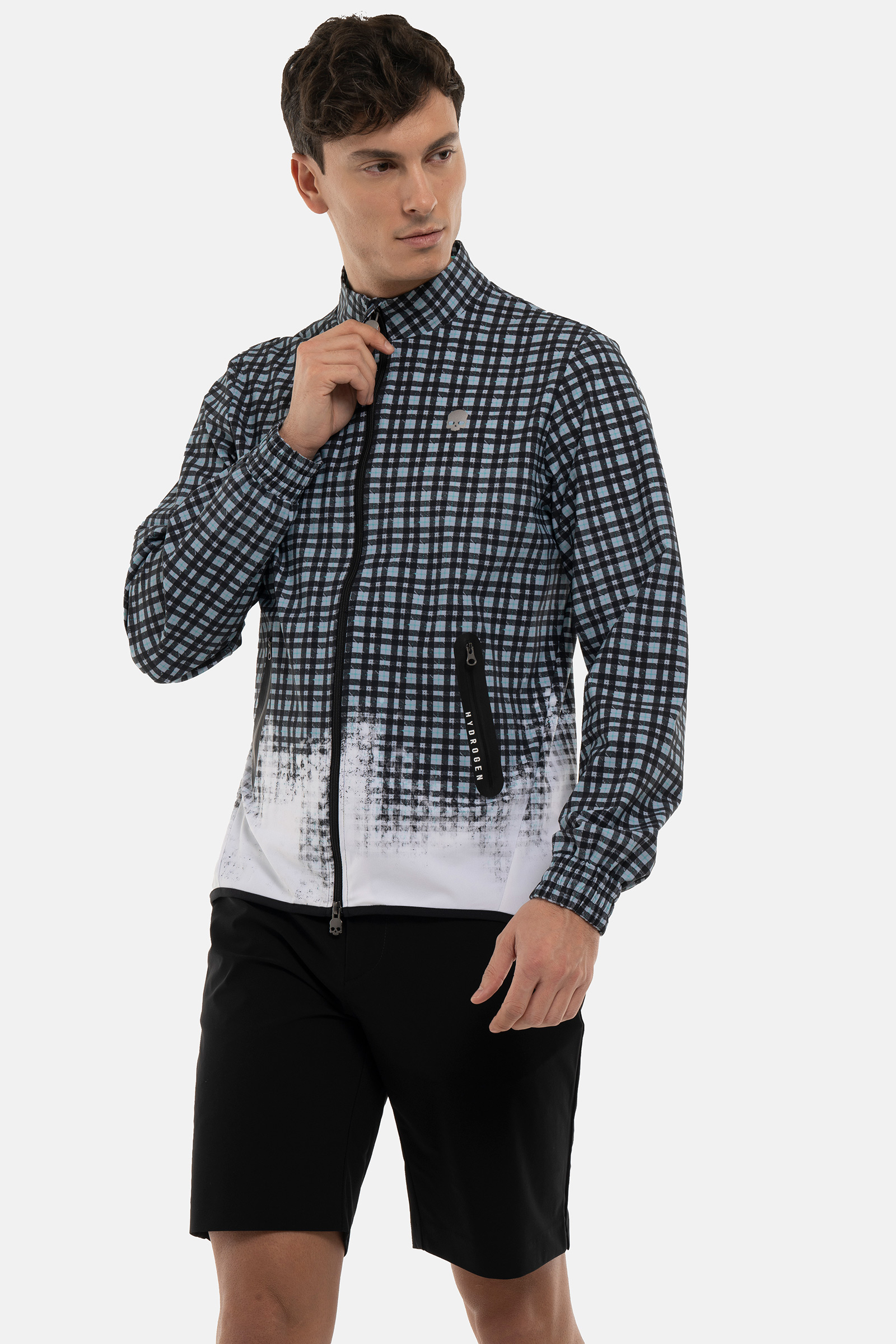PAINTED TARTAN TECH JACKET - TARTAN - Hydrogen - Luxury Sportwear