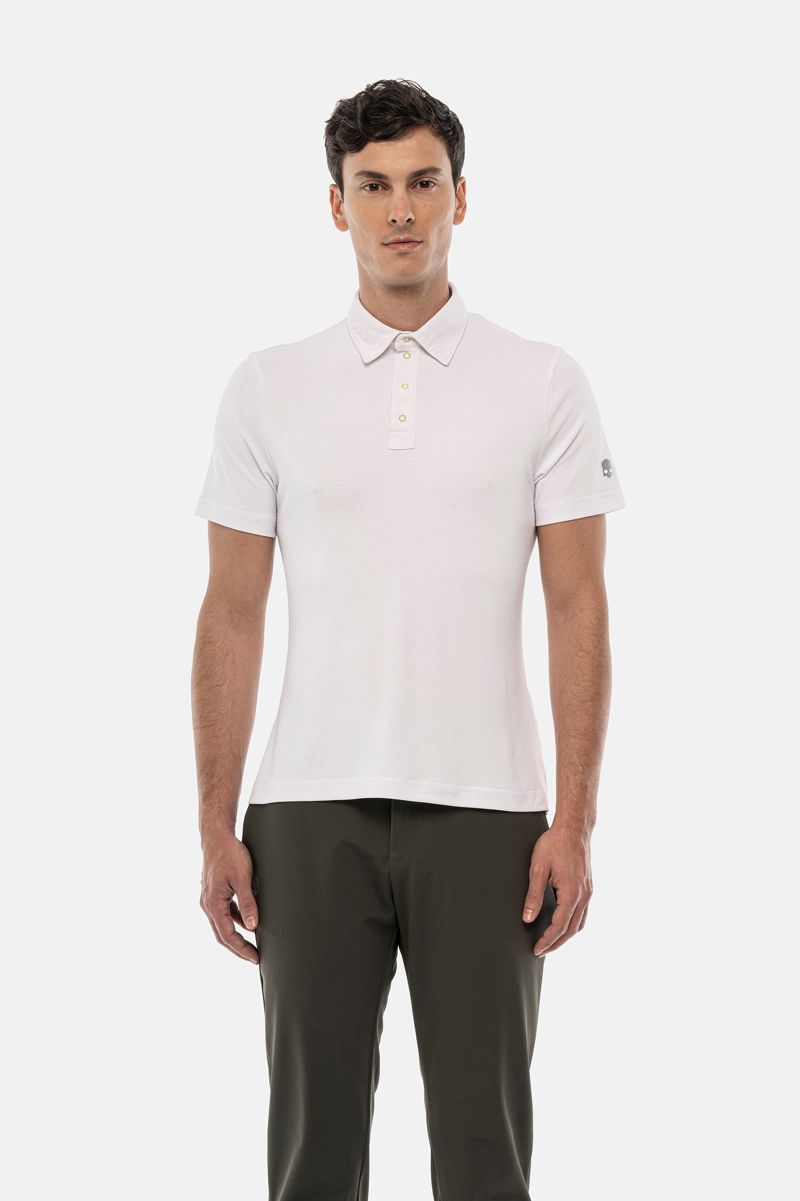RUBBER LOGO TECH POLO - WHITE - Hydrogen - Luxury Sportwear