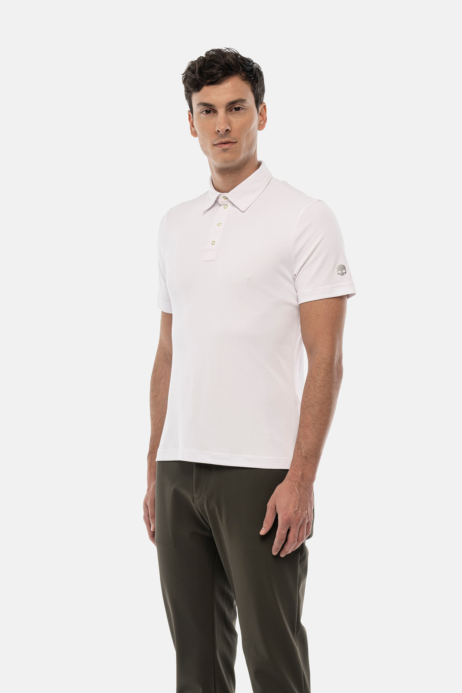 RUBBER LOGO TECH POLO - WHITE - Hydrogen - Luxury Sportwear