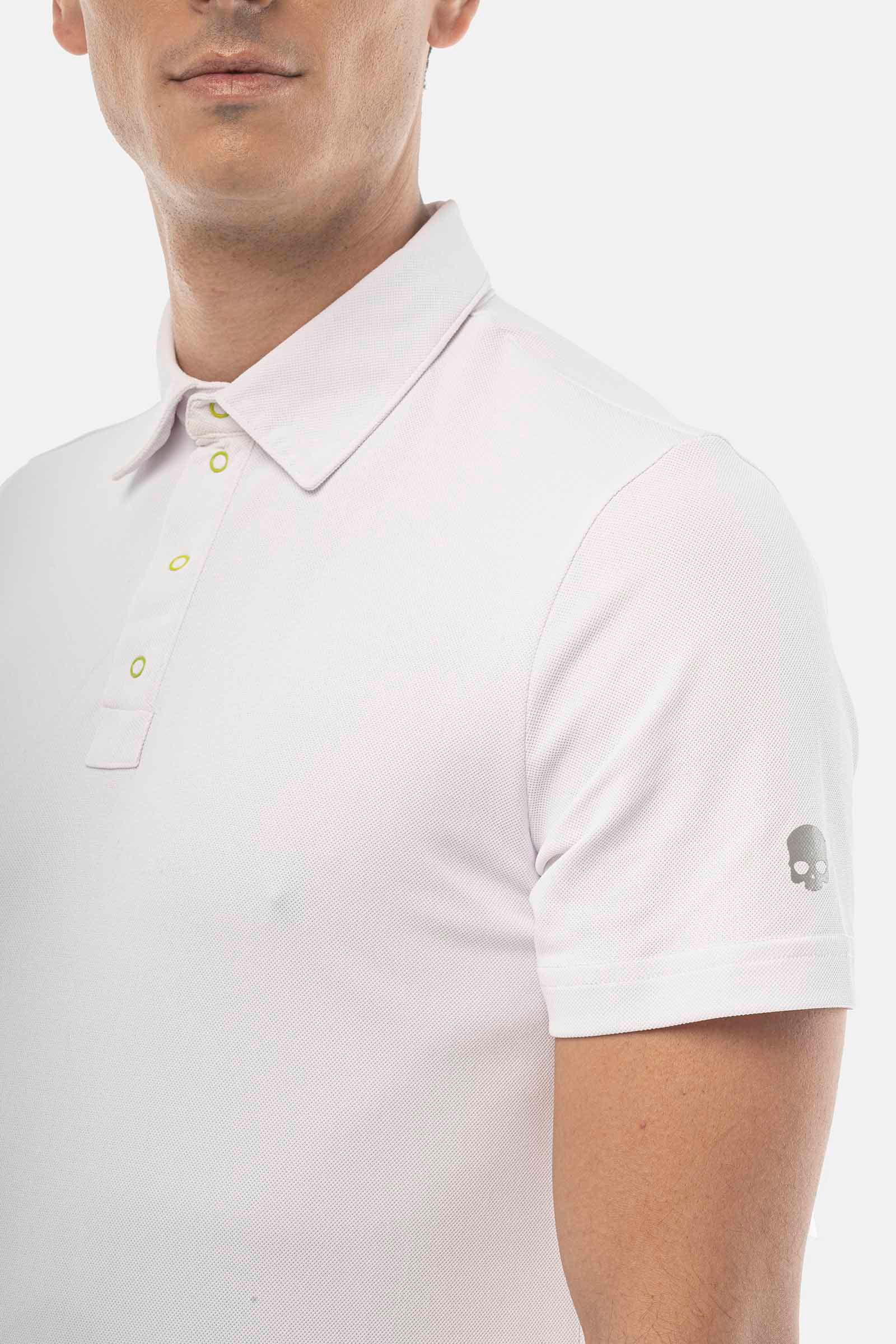 RUBBER LOGO TECH POLO - WHITE - Hydrogen - Luxury Sportwear