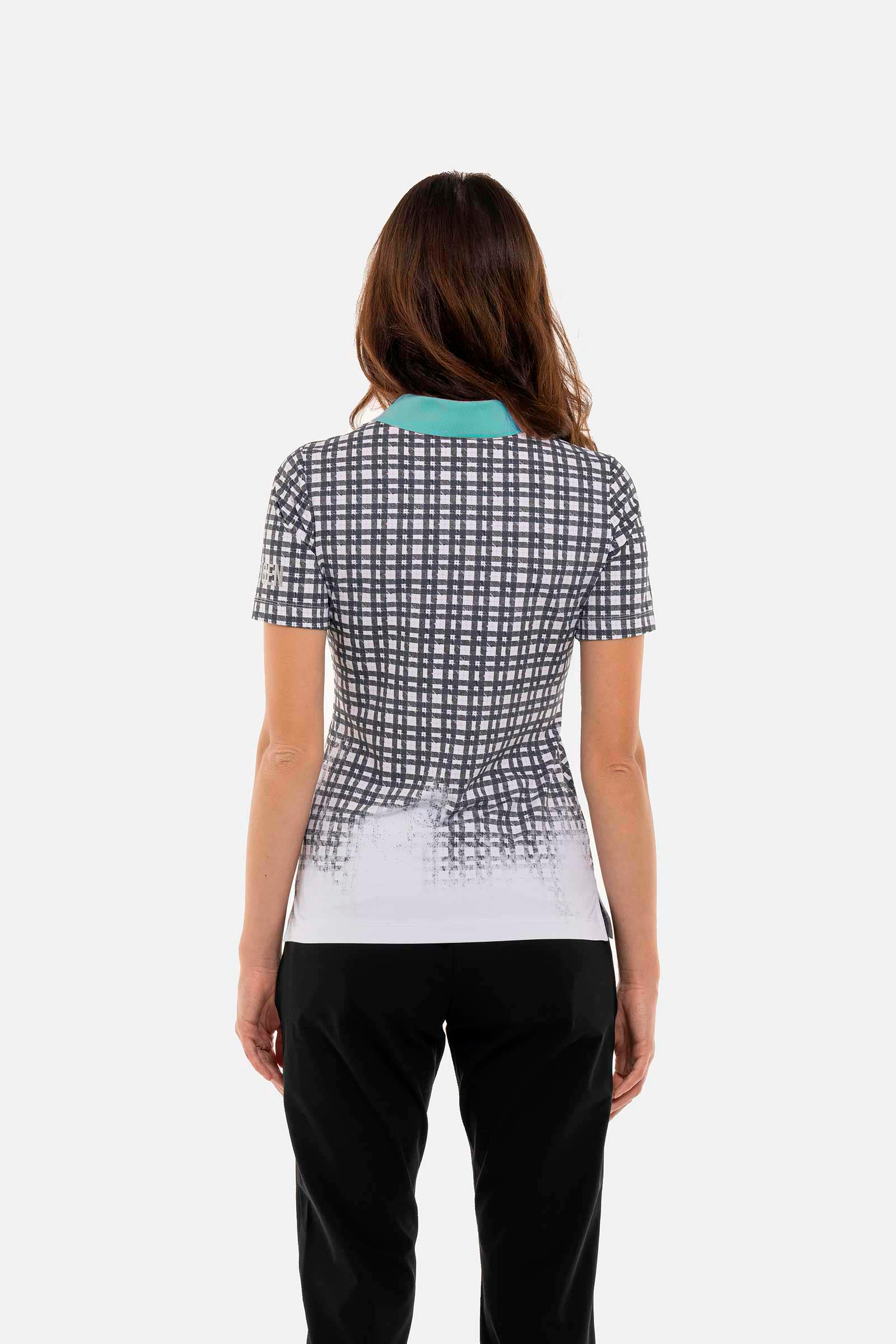 PAINTED TARTAN TECH POLO - TARTAN - Hydrogen - Luxury Sportwear