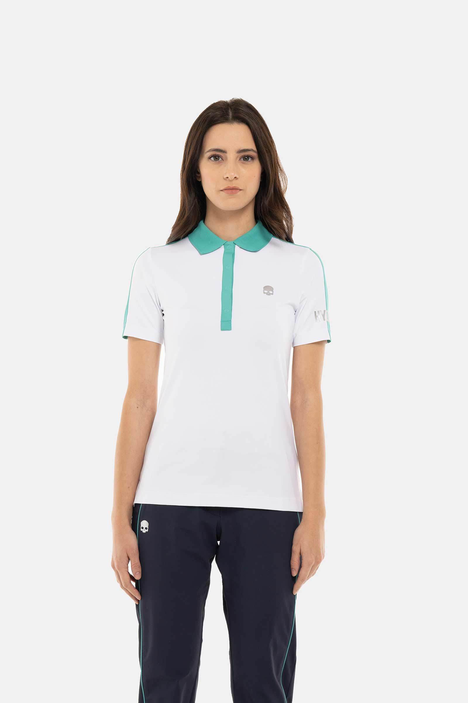 PAINTED TARTAN SKULL TECH POLO - Apparel - Hydrogen - Luxury Sportwear