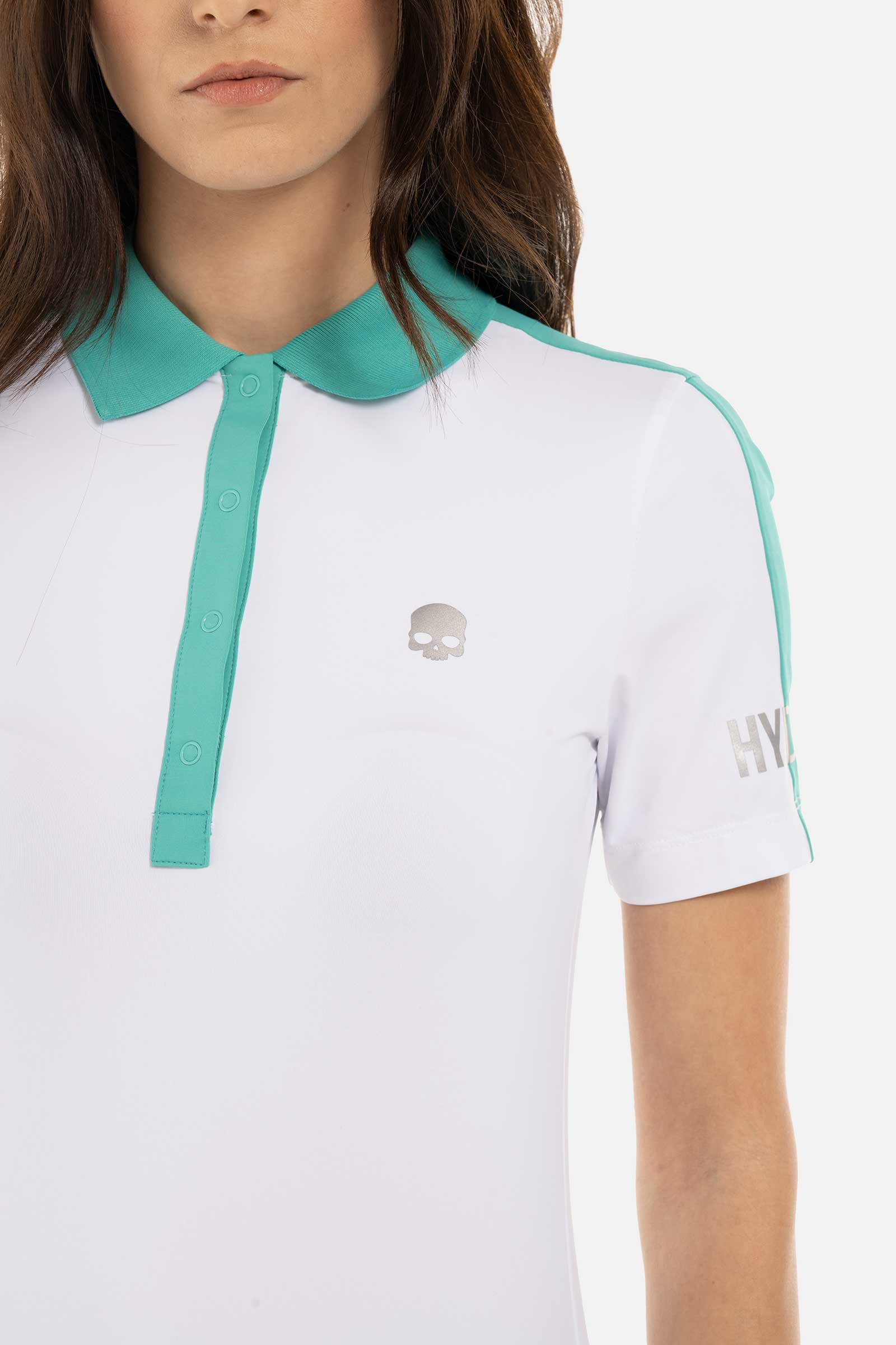 PAINTED TARTAN SKULL TECH POLO - WHITE - Hydrogen - Luxury Sportwear