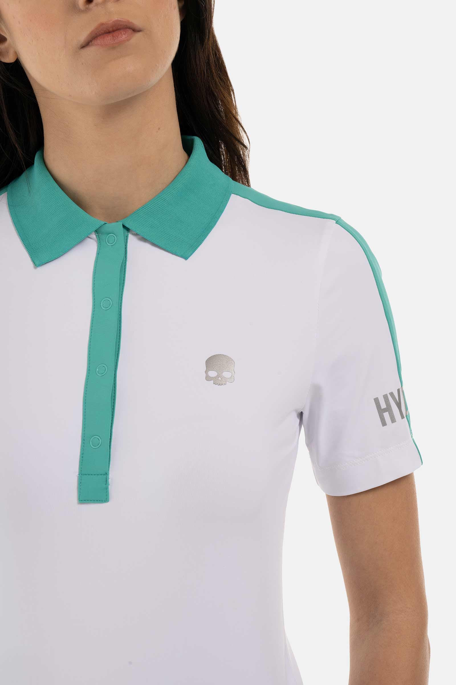 PAINTED TARTAN SKULL TECH POLO - WHITE - Hydrogen - Luxury Sportwear