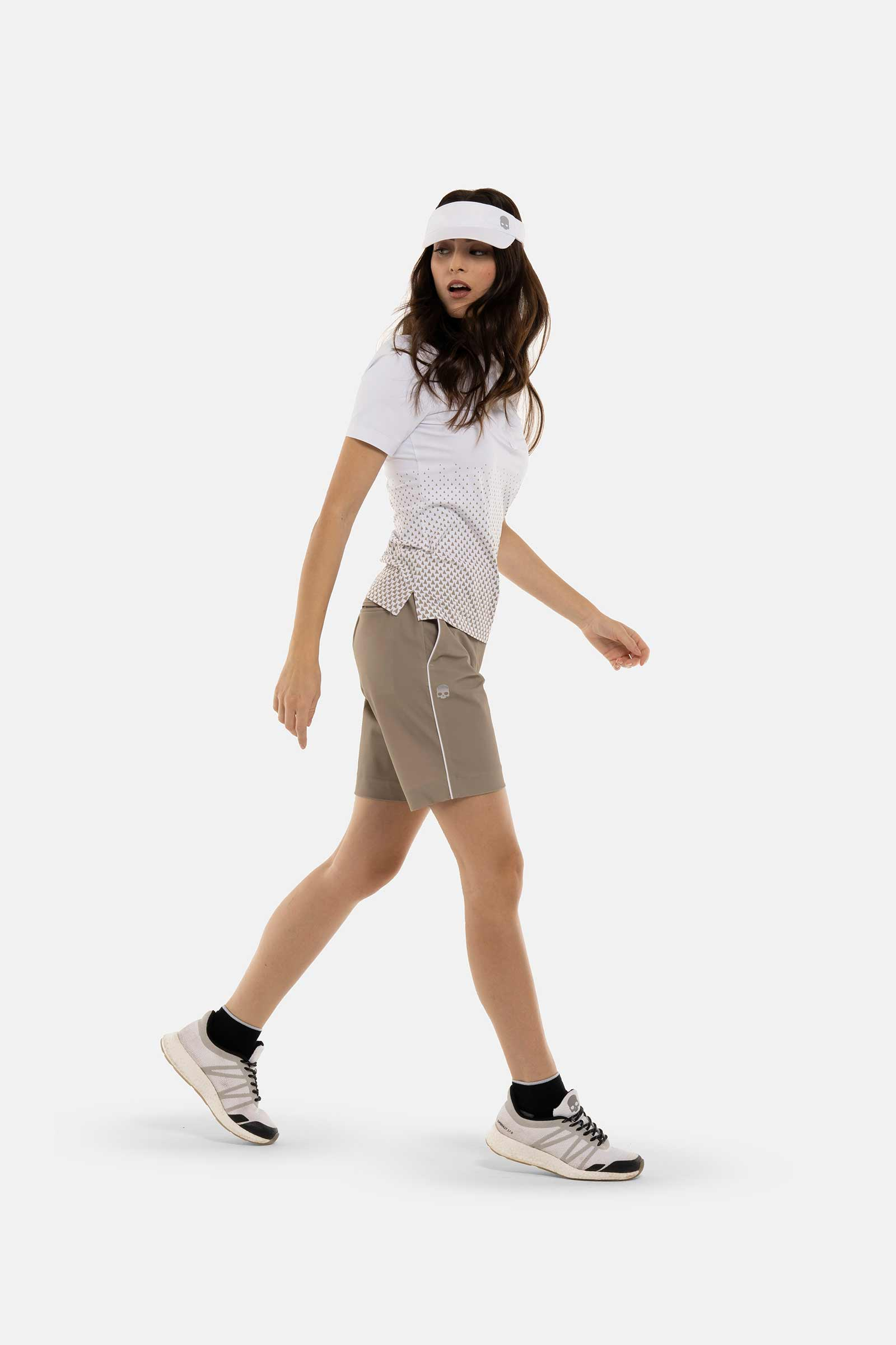 GEOMETRIC DEGRADE’ TECH POLO - WHITE,BEIGE - Hydrogen - Luxury Sportwear