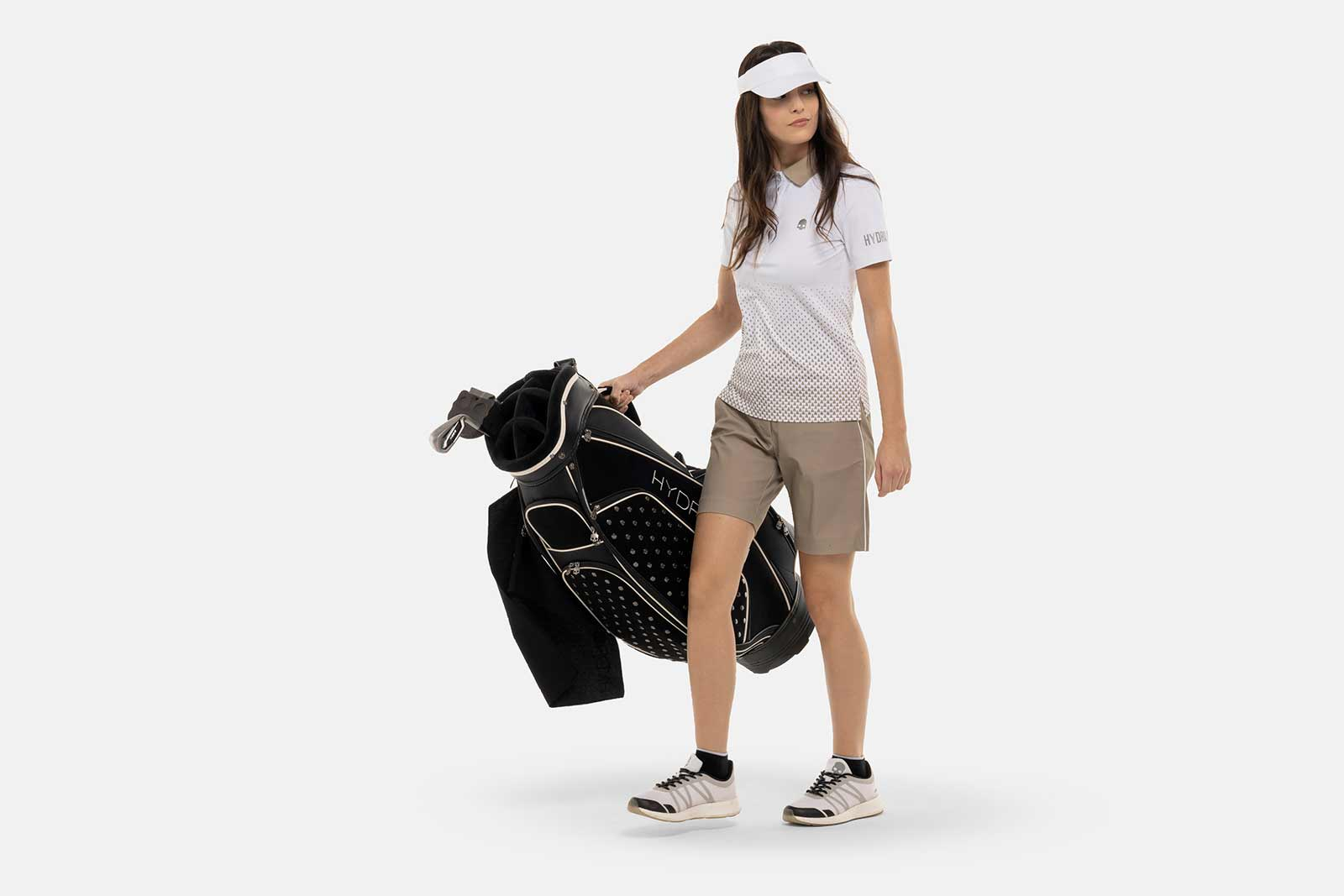 GEOMETRIC DEGRADE’ TECH POLO - WHITE,BEIGE - Hydrogen - Luxury Sportwear