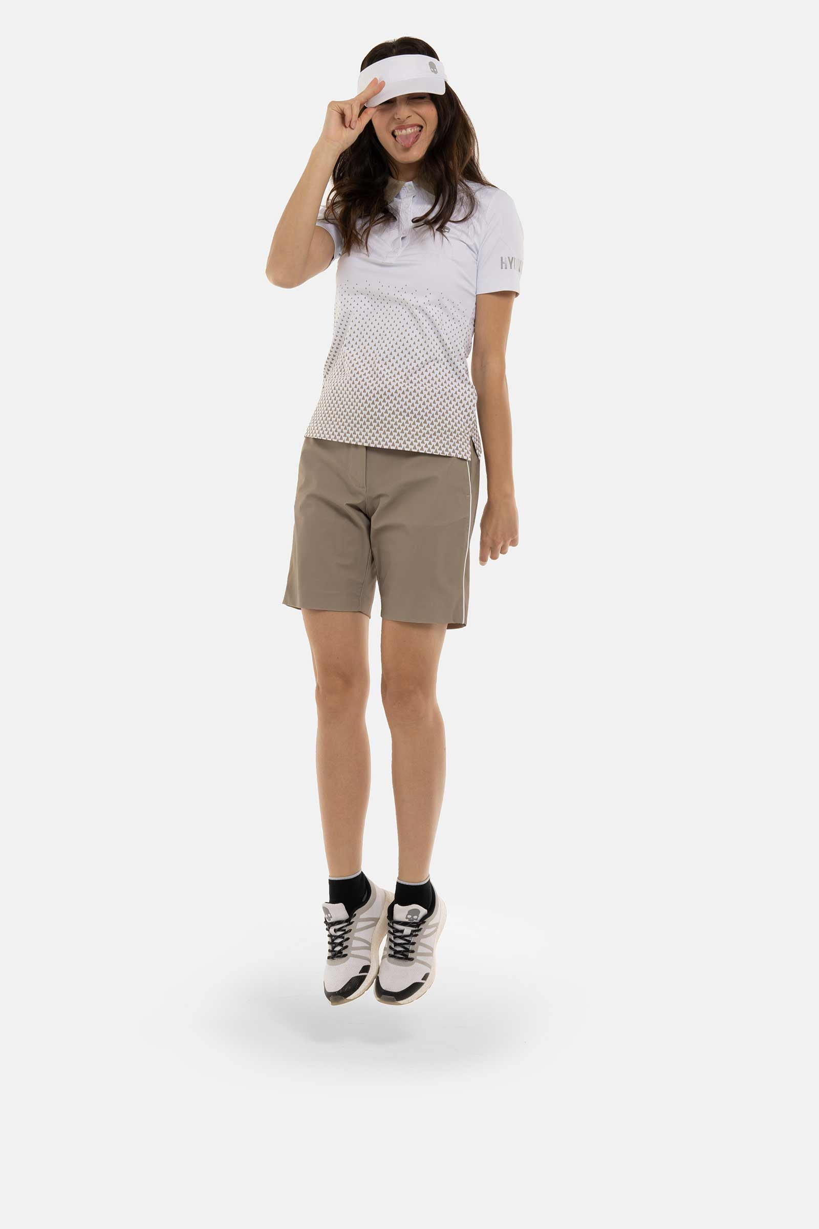 GEOMETRIC DEGRADE’ TECH POLO - WHITE,BEIGE - Hydrogen - Luxury Sportwear