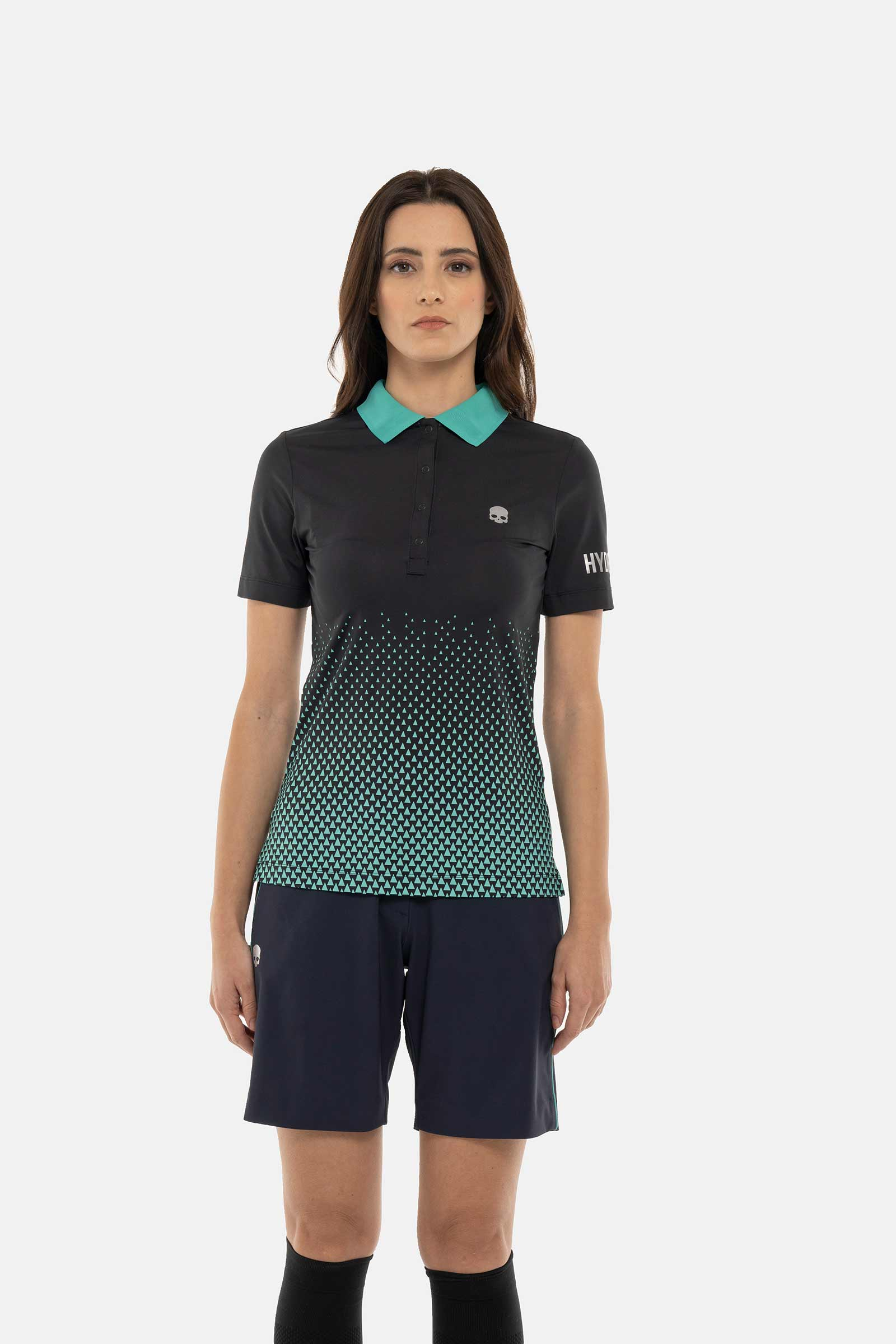 GEOMETRIC DEGRADE’ TECH POLO - Apparel - Hydrogen - Luxury Sportwear
