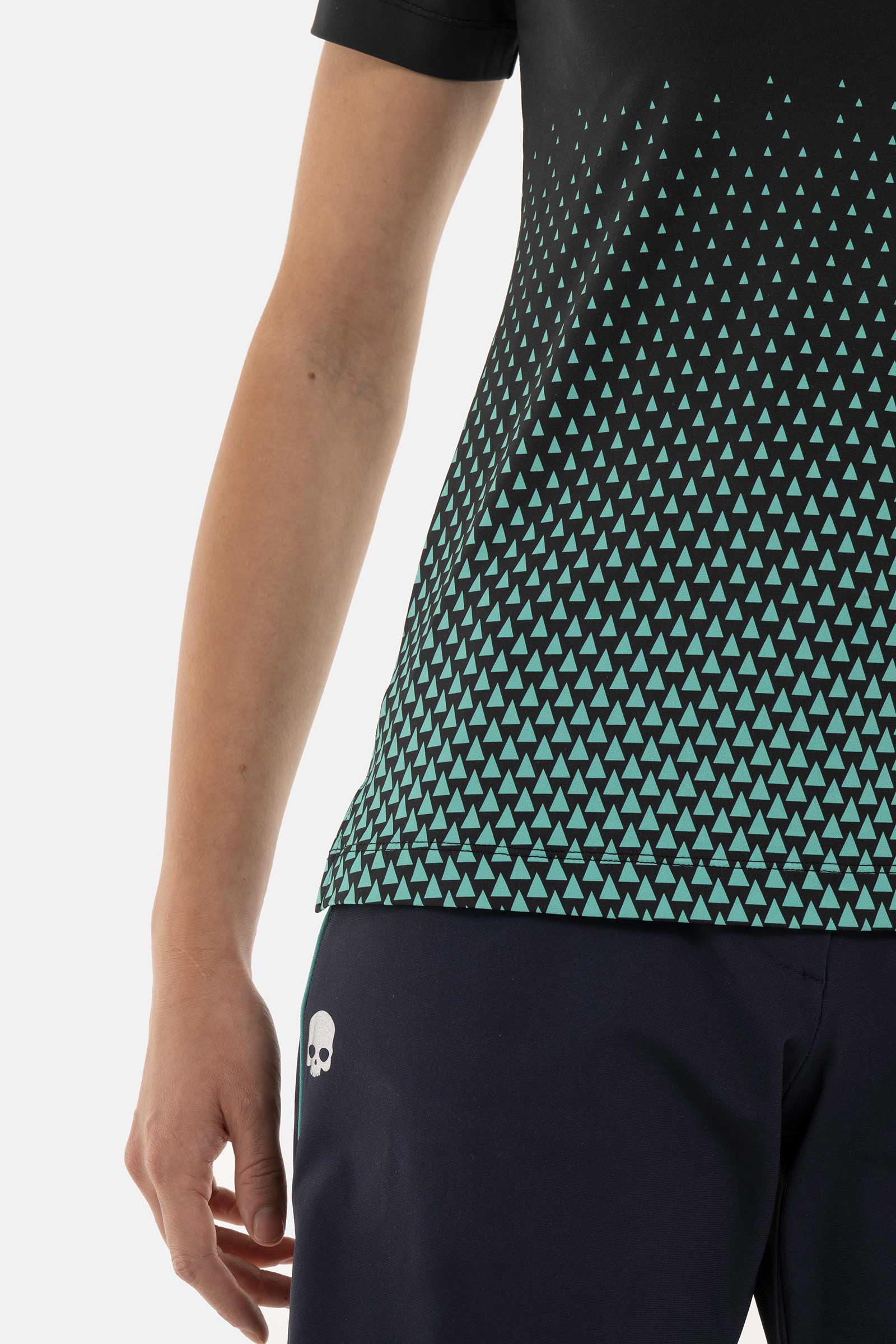 GEOMETRIC DEGRADE’ TECH POLO - BLACK,GREEN - Hydrogen - Luxury Sportwear