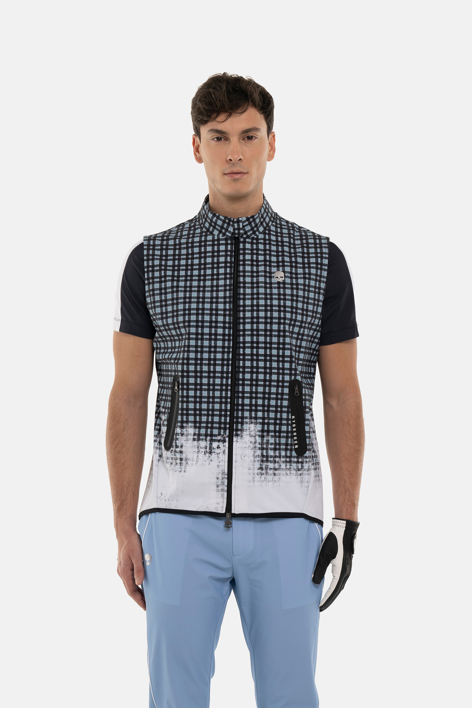 PAINTED TARTAN TECH VEST - Apparel - Hydrogen - Luxury Sportwear