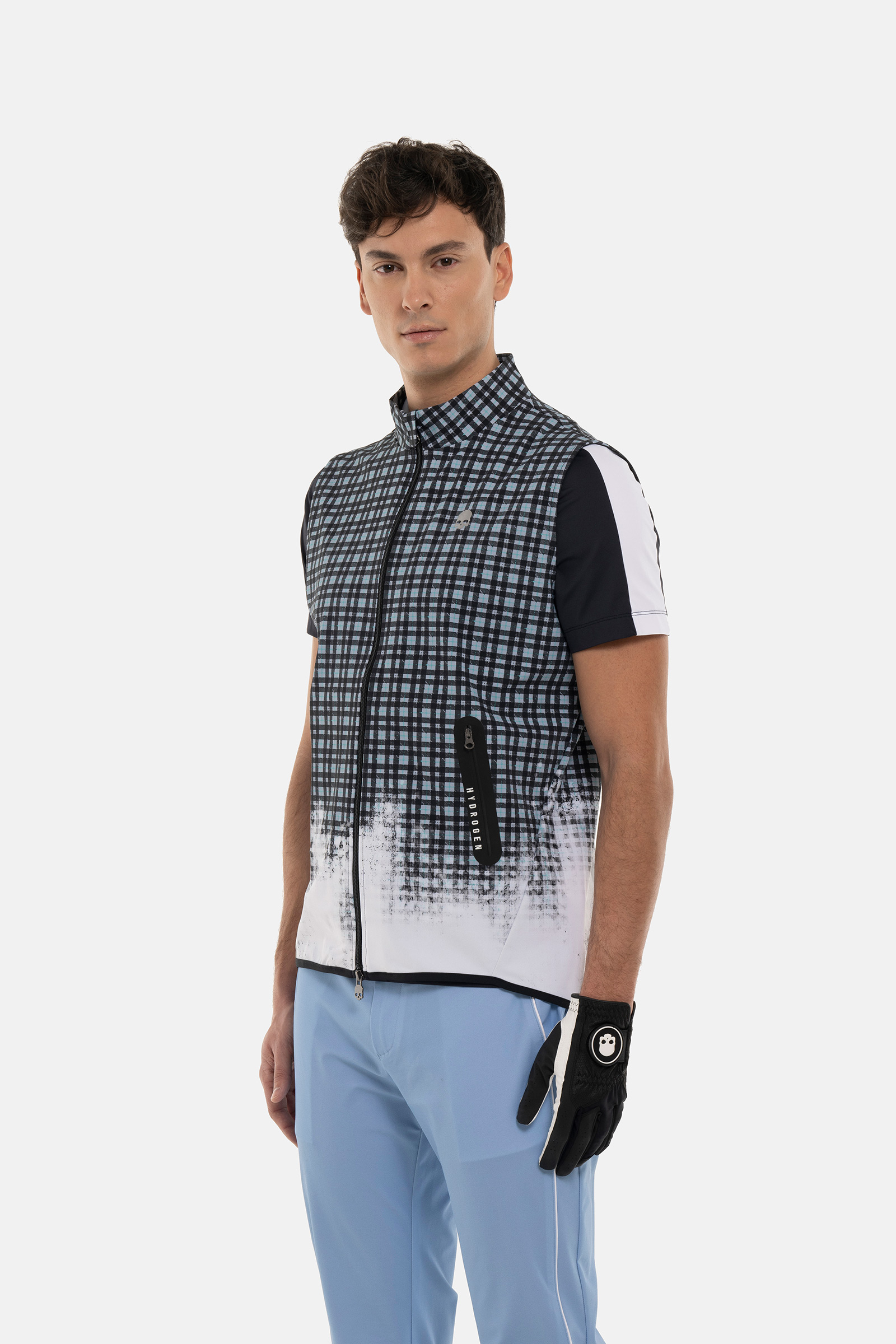 PAINTED TARTAN TECH VEST - TARTAN - Hydrogen - Luxury Sportwear