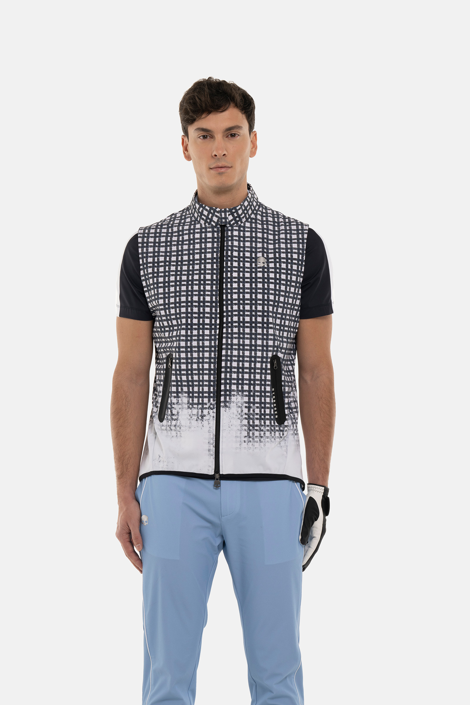 PAINTED TARTAN TECH VEST - Apparel - Hydrogen - Luxury Sportwear