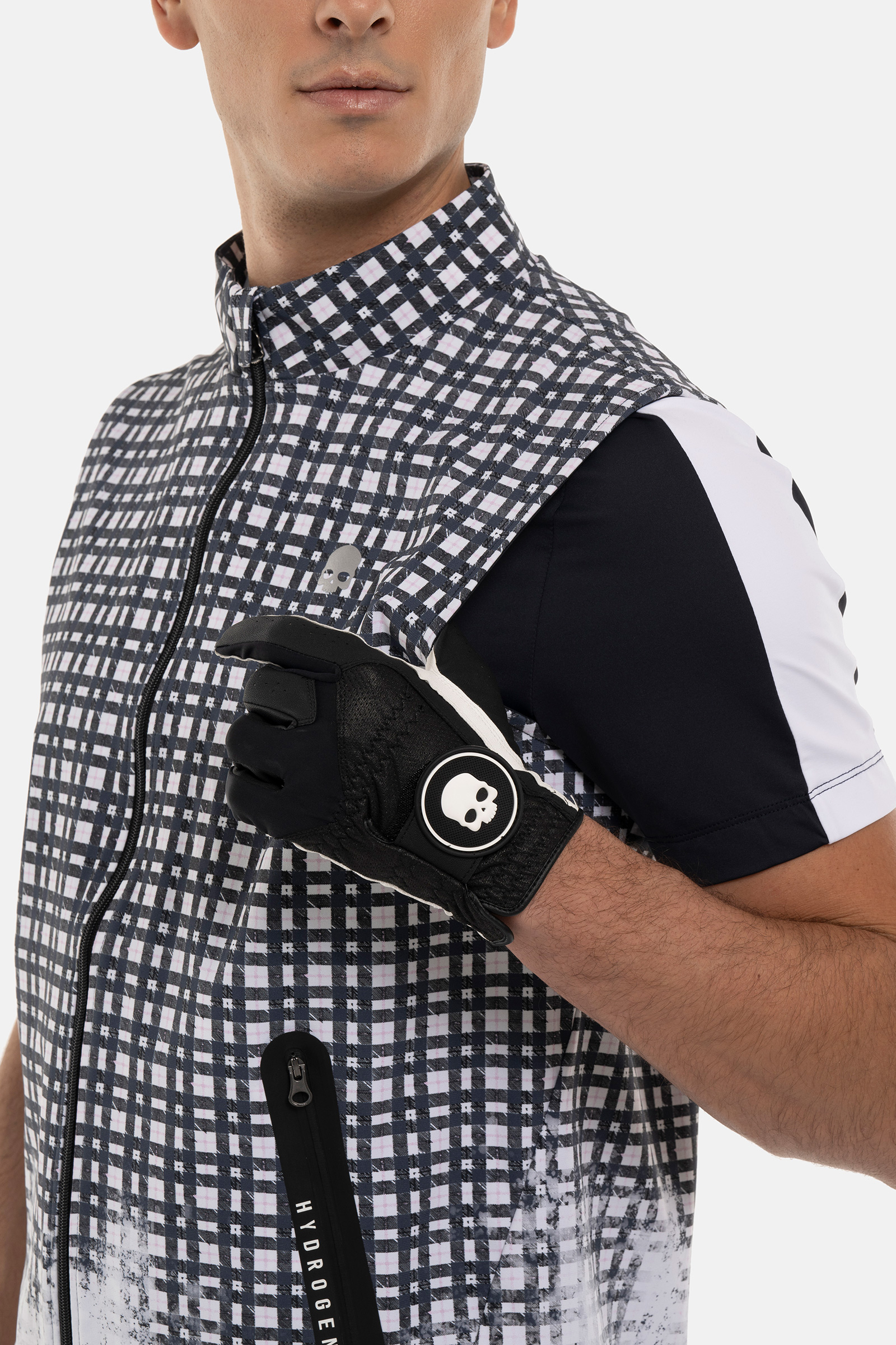 PAINTED TARTAN TECH VEST - TARTAN - Hydrogen - Luxury Sportwear
