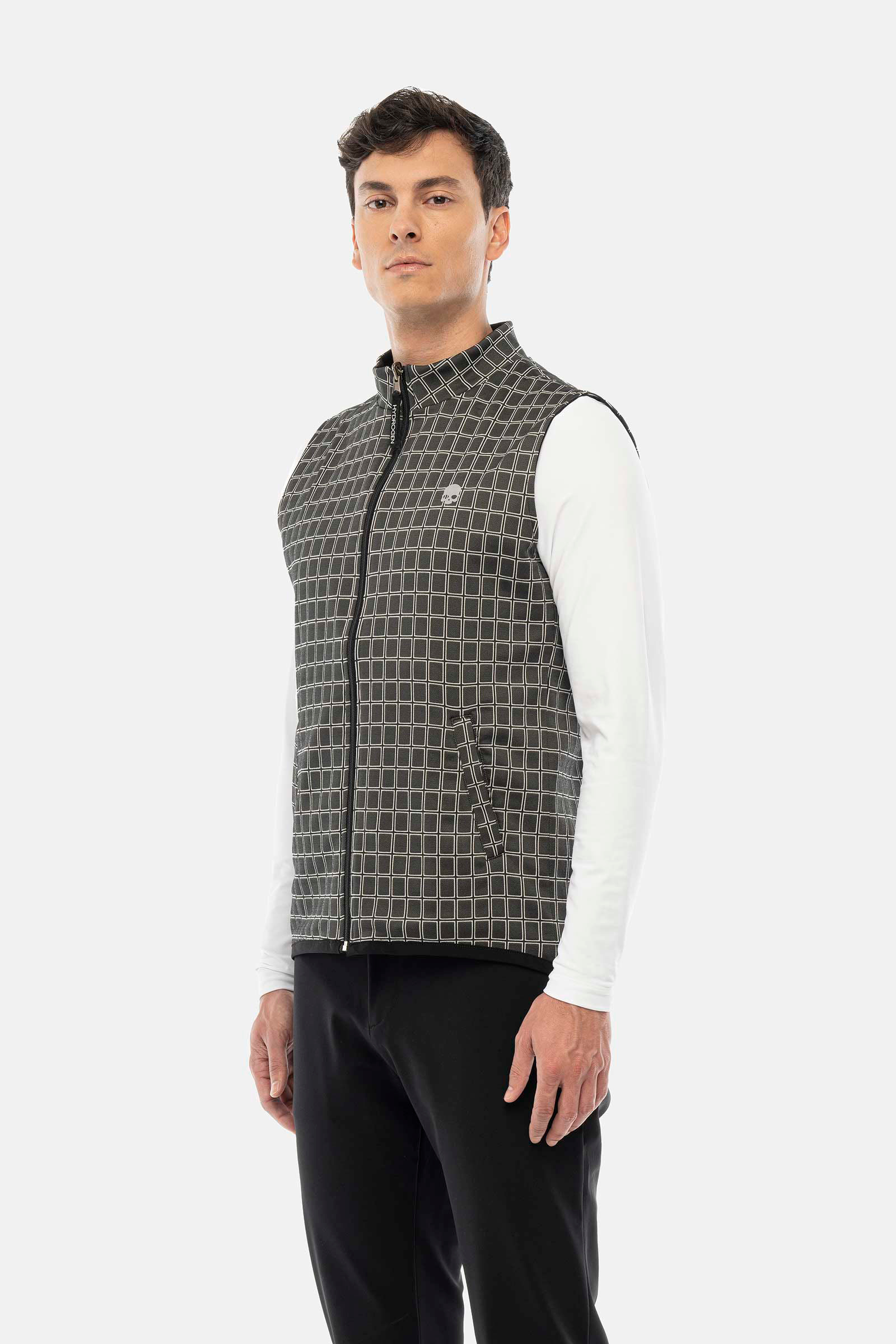 TILES REVERSIBLE TECH VEST - GREY - Hydrogen - Luxury Sportwear