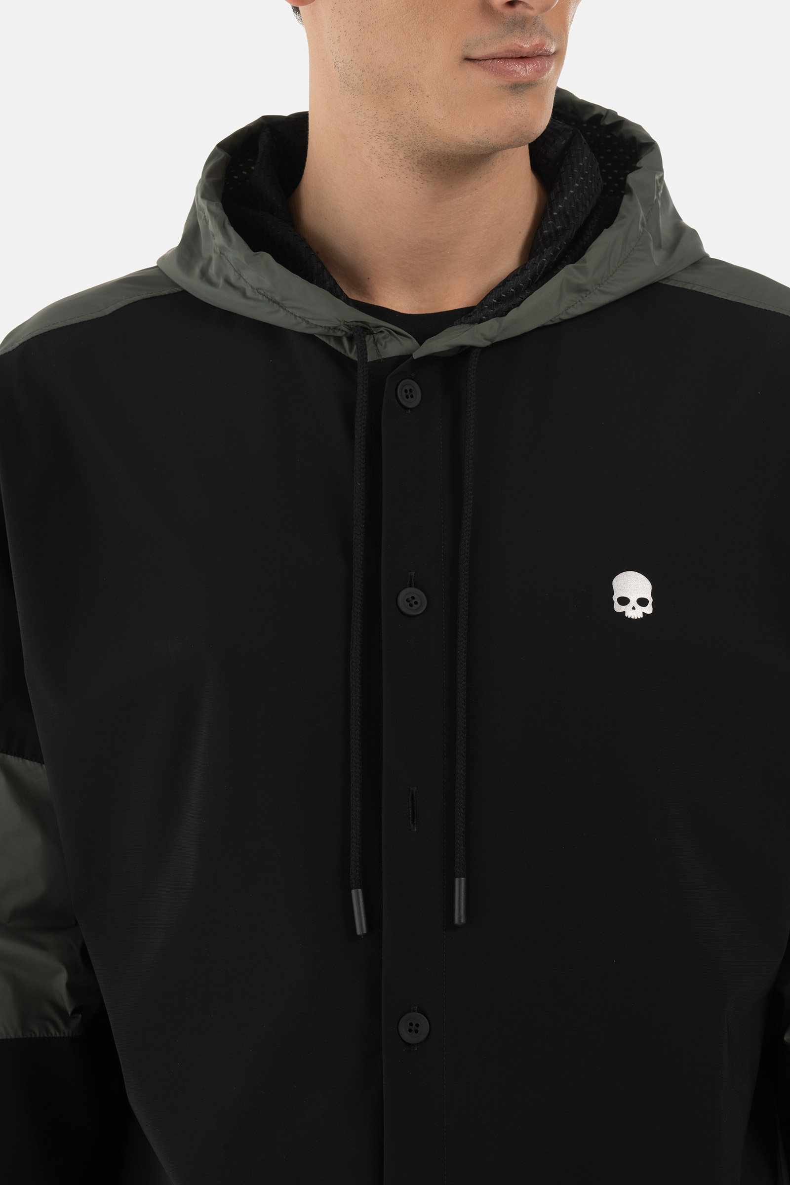 NYLON JACKET SHIRT - BLACK,GREEN - Hydrogen - Luxury Sportwear