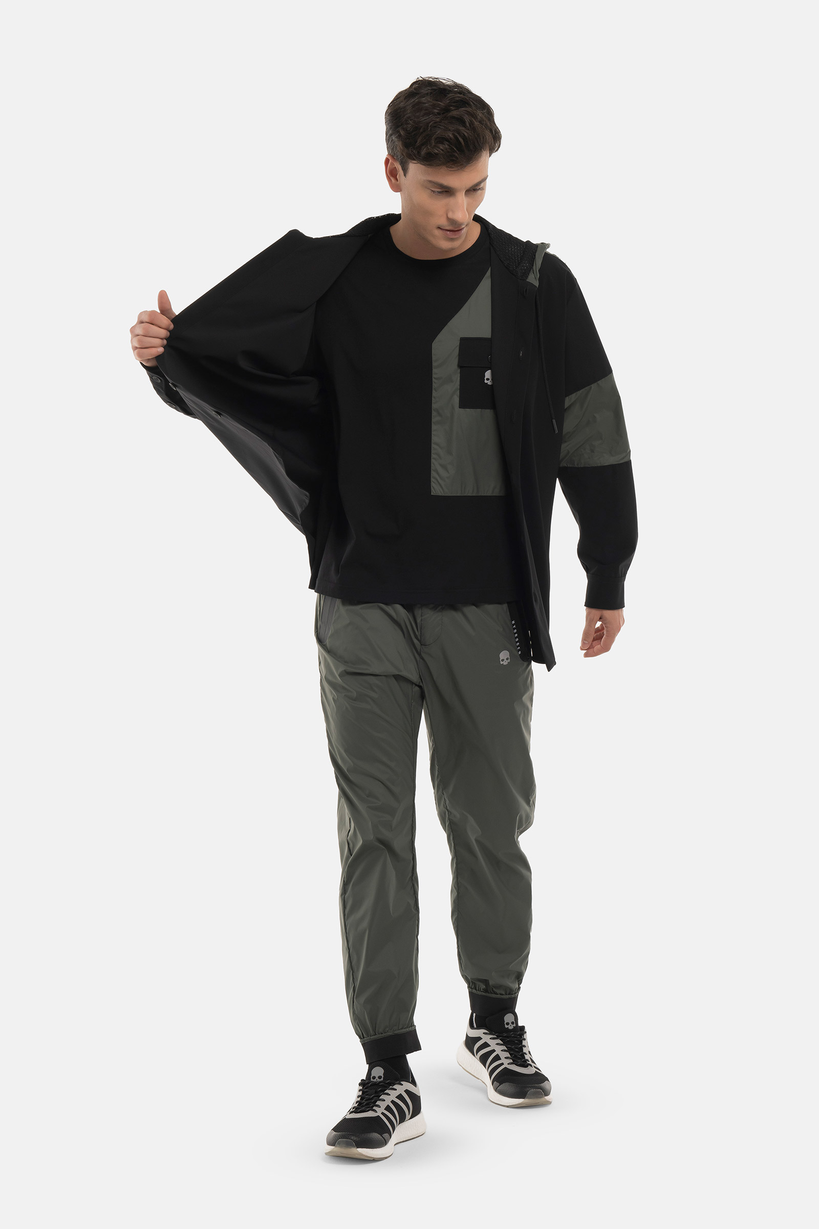 NYLON JACKET SHIRT - BLACK,GREEN - Hydrogen - Luxury Sportwear