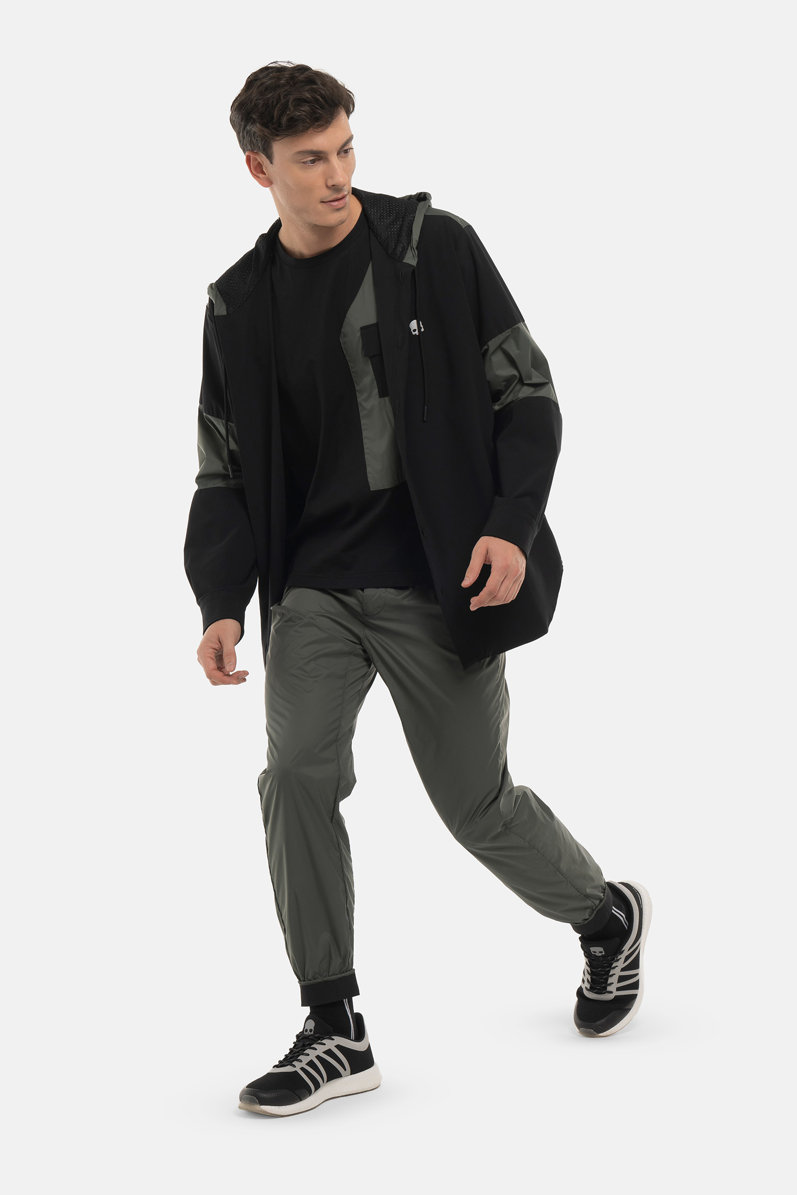 NYLON JACKET SHIRT - BLACK,GREEN - Hydrogen - Luxury Sportwear