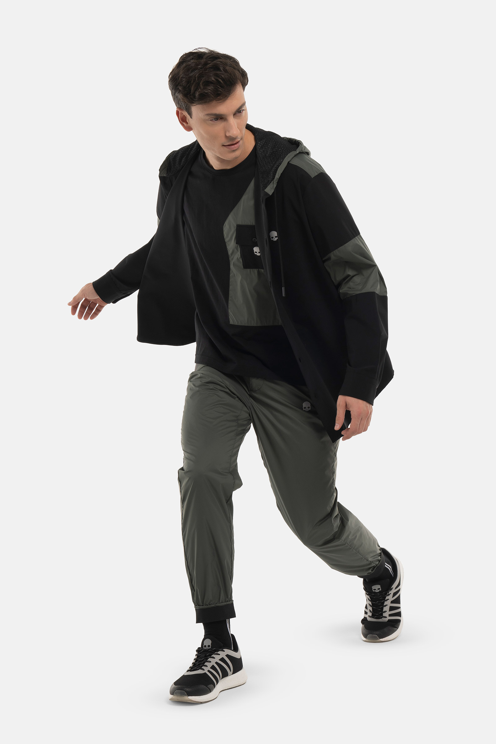 NYLON JACKET SHIRT - BLACK,GREEN - Hydrogen - Luxury Sportwear