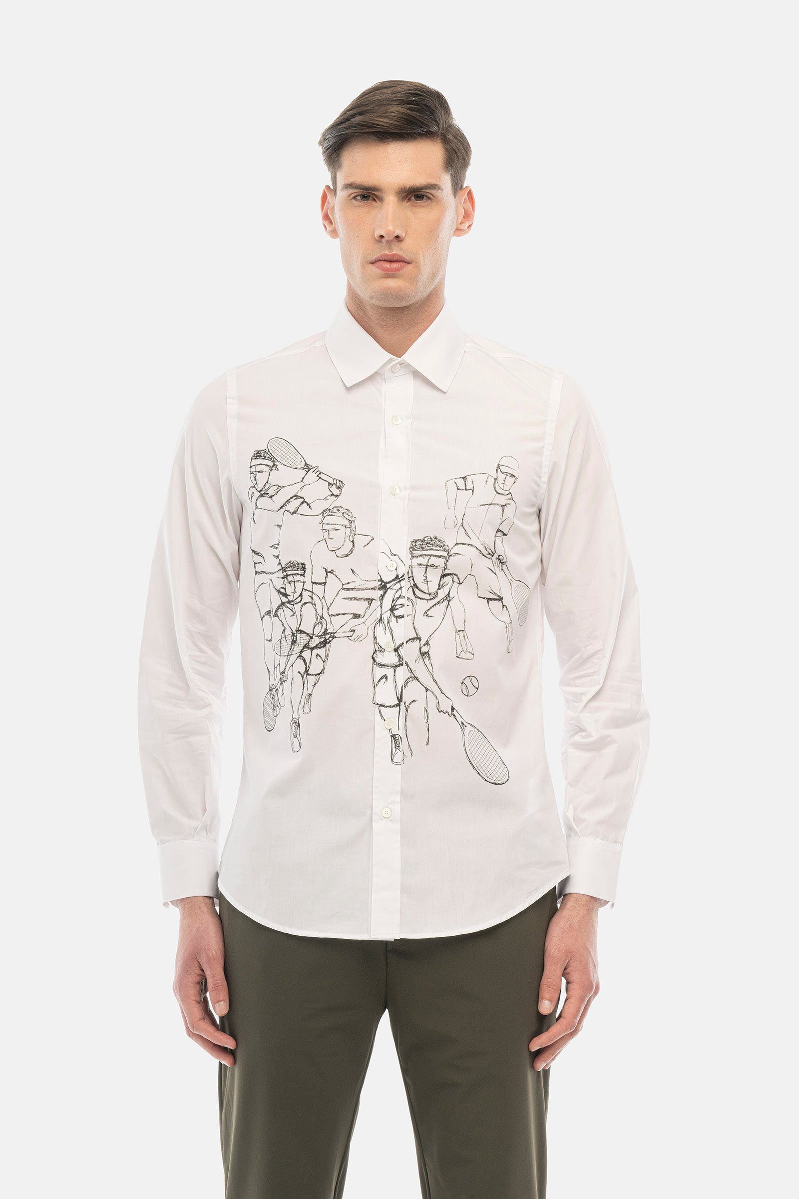 SKETCHES SHIRT - WHITE,BLACK - Hydrogen - Luxury Sportwear