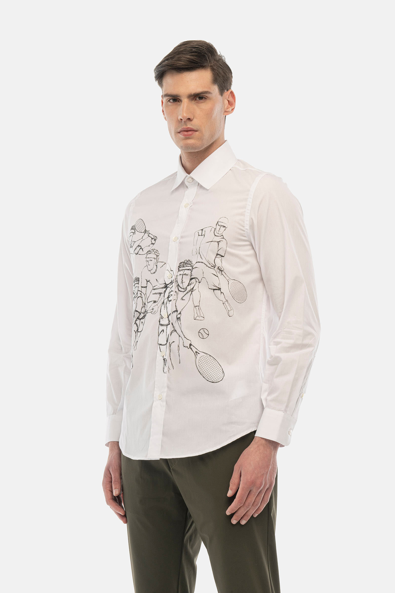SKETCHES SHIRT - WHITE,BLACK - Hydrogen - Luxury Sportwear