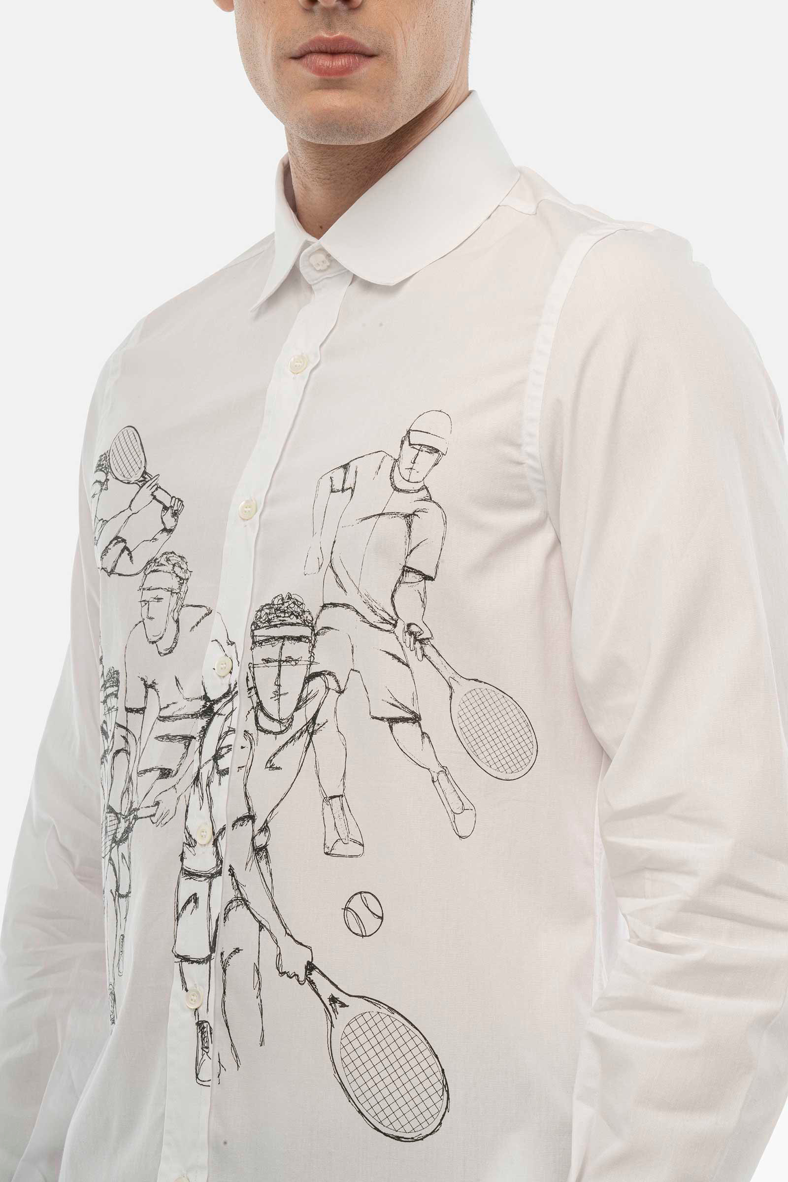 SKETCHES SHIRT - WHITE,BLACK - Hydrogen - Luxury Sportwear