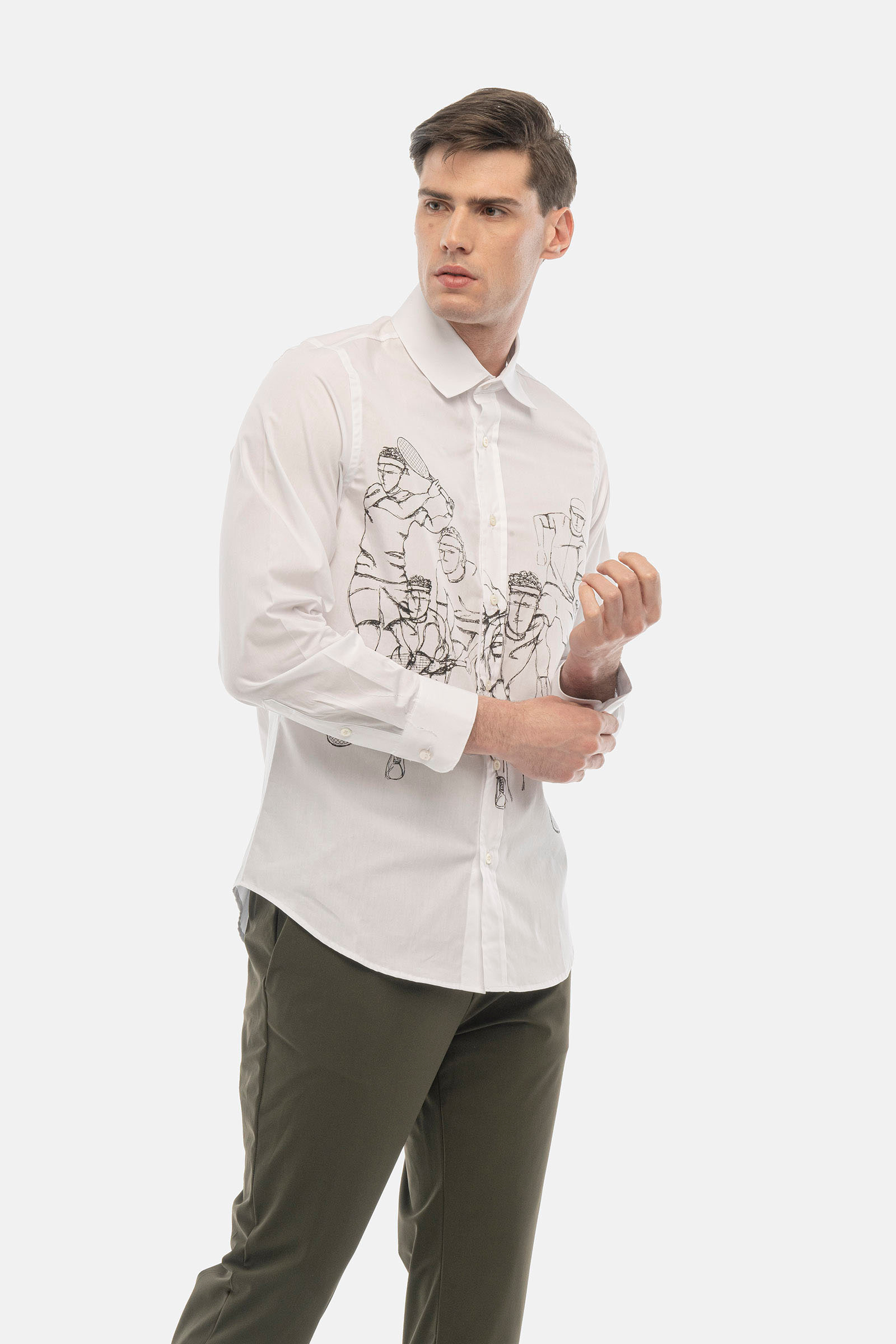 SKETCHES SHIRT - WHITE,BLACK - Hydrogen - Luxury Sportwear