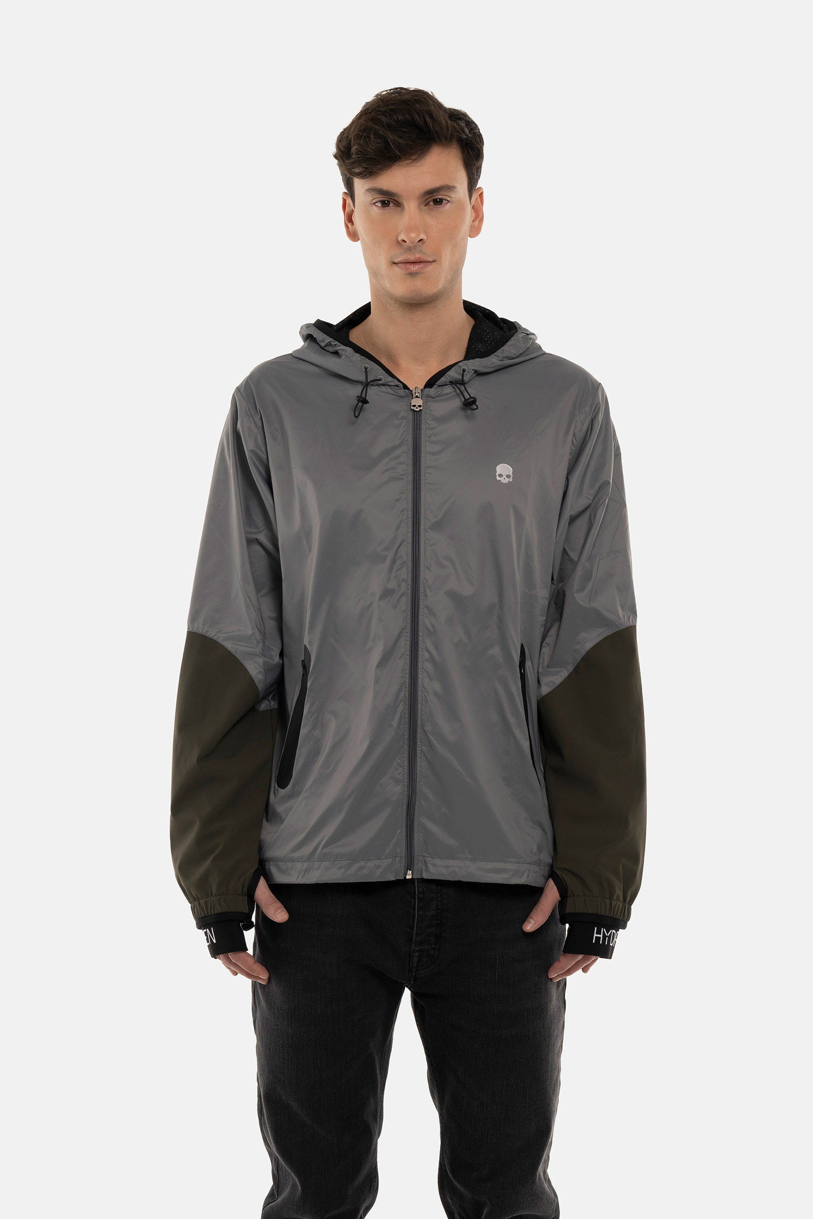 NYLON TECH JACKET - GREY,GREEN - Hydrogen - Luxury Sportwear