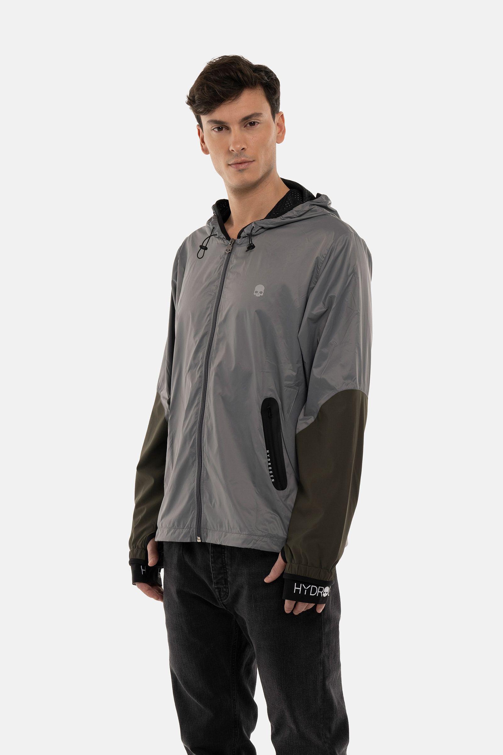 NYLON TECH JACKET - GREY,GREEN - Hydrogen - Luxury Sportwear