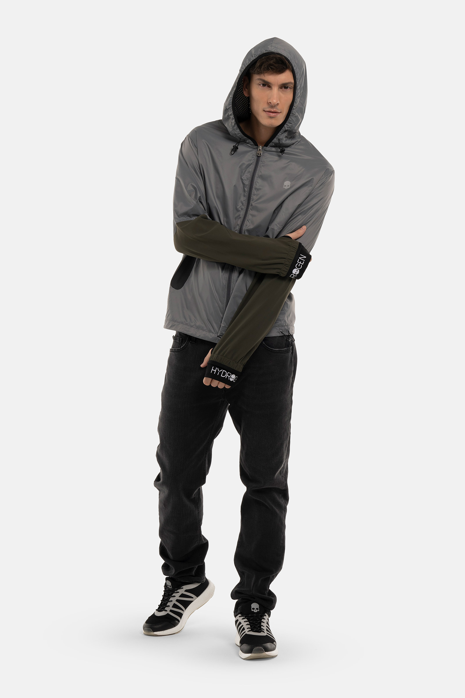 NYLON TECH JACKET - GREY,GREEN - Hydrogen - Luxury Sportwear