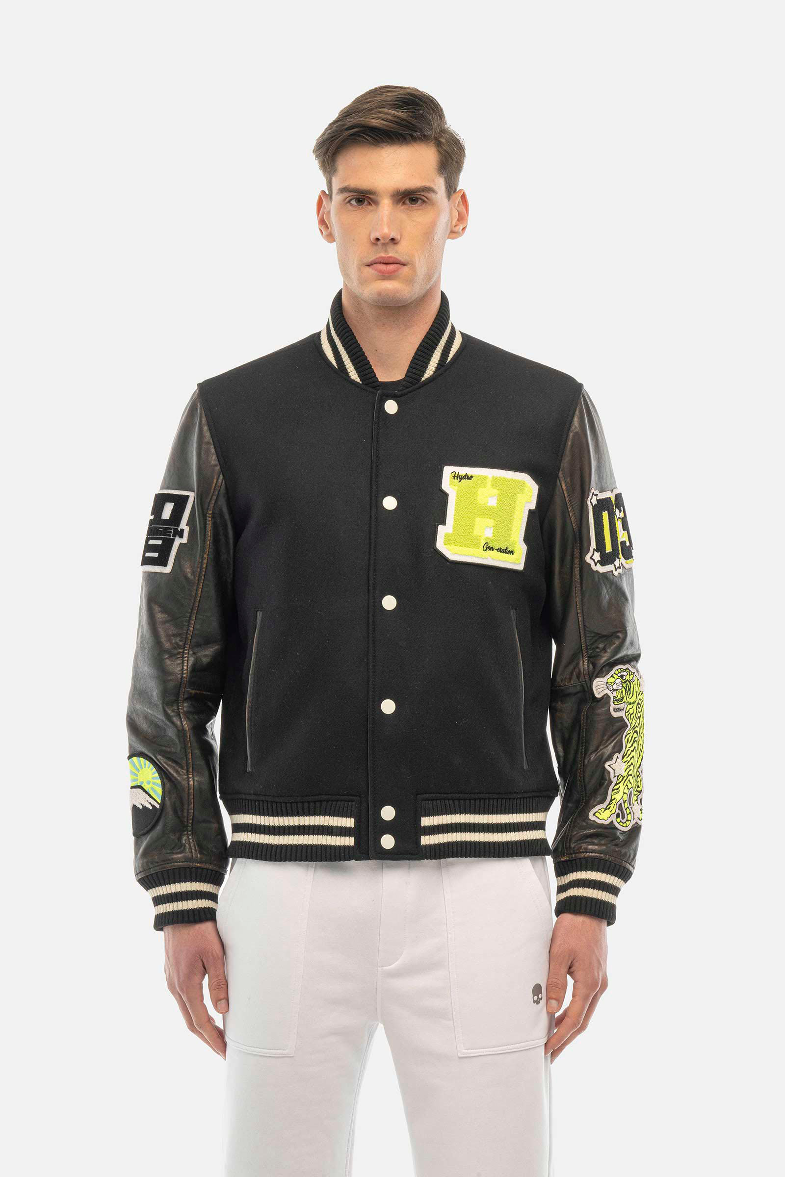 COLLEGE JACKET - BLACK - Hydrogen - Luxury Sportwear