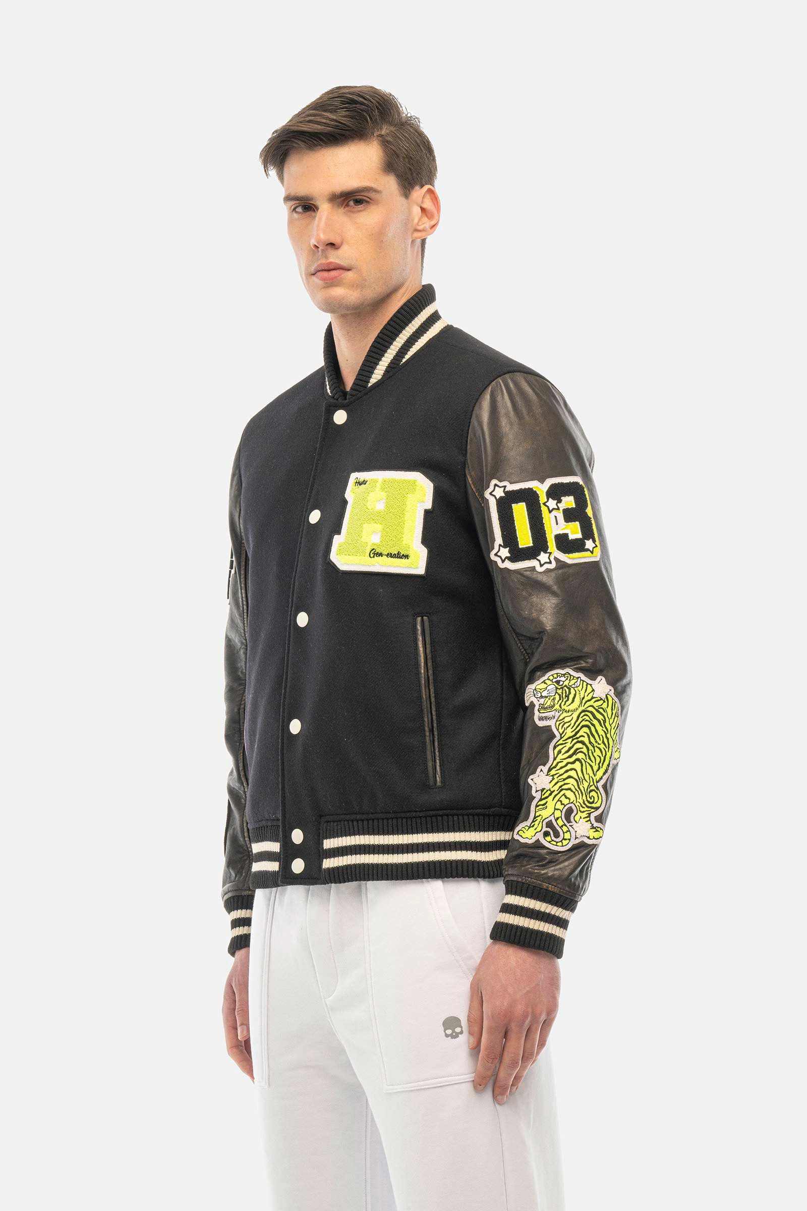 COLLEGE JACKET - BLACK - Hydrogen - Luxury Sportwear